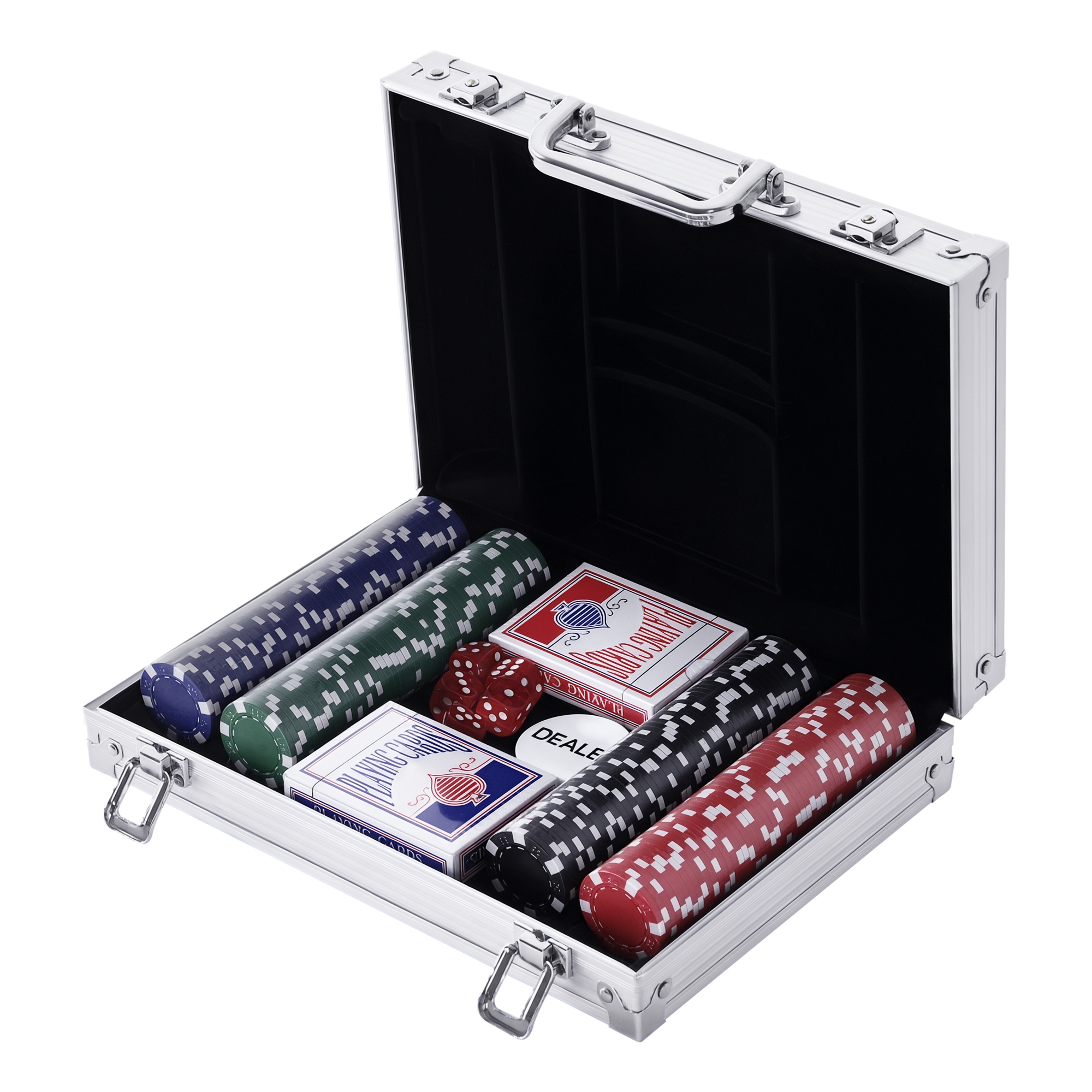 Pokerkoffer Pokerset 200 Pokerchips 2xKartenspiel 5xWürfel 1xAlukoffer Poker Set Jetons Koffer Alu+ Polystyrol 29,5x20,5x6,5 cm Pokerkoffer Pokerset 200 Pokerchips 2xKartenspiel 5xWürfel 1xAlukoffer Poker Set Jetons Koffer Alu+ Polystyrol 29,5x20,5x6,5 cm