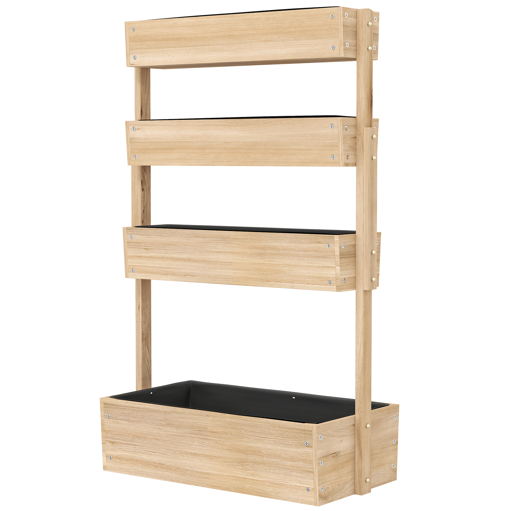 Hochbeet Holz, 4 Ebene Pflanzbeet mit Entwässerungslöcher Frühbeet Gartenbeet 88,5 x 45 x 140 cm Naturholz Hochbeet Holz, 4 Ebene Pflanzbeet mit Entwässerungslöcher Frühbeet Gartenbeet 88,5 x 45 x 140 cm Naturholz