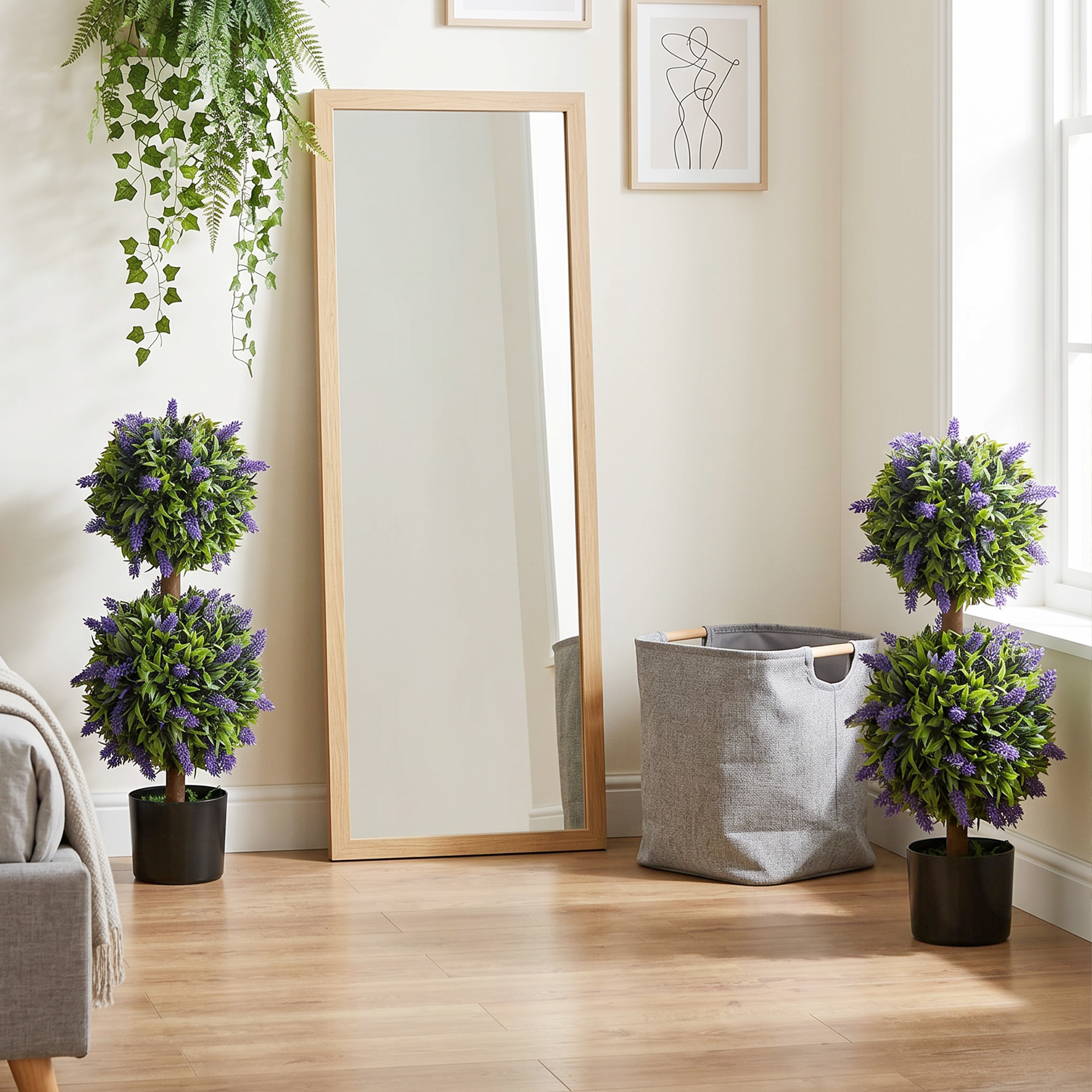 2er-Set künstliche Pflanzen, UV-beständige Kunstpflanze im Blumentopf, 70 cm Zimmerpflanze für Wohnzimmer, Garten