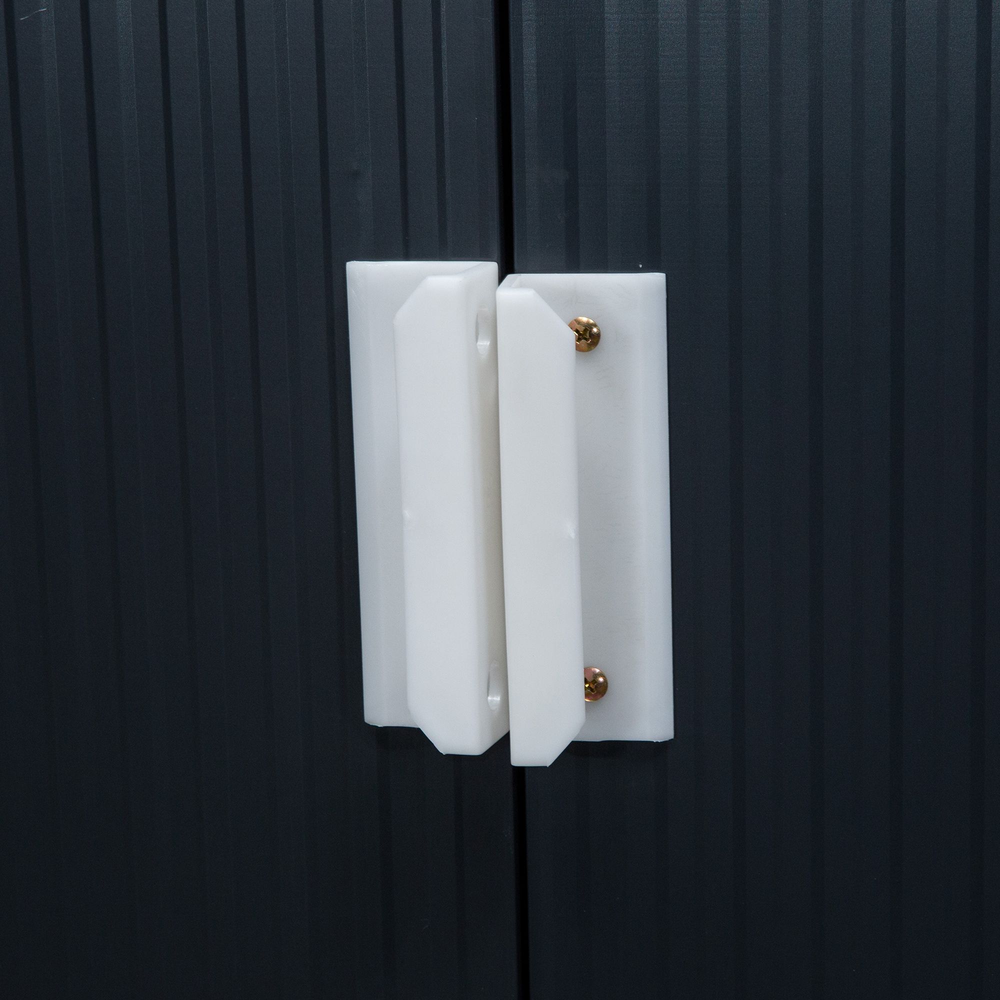 Geräteschuppen mit Schiebetüren 2,13 x 1,30 x 1,85cm Metall Kohlegrau