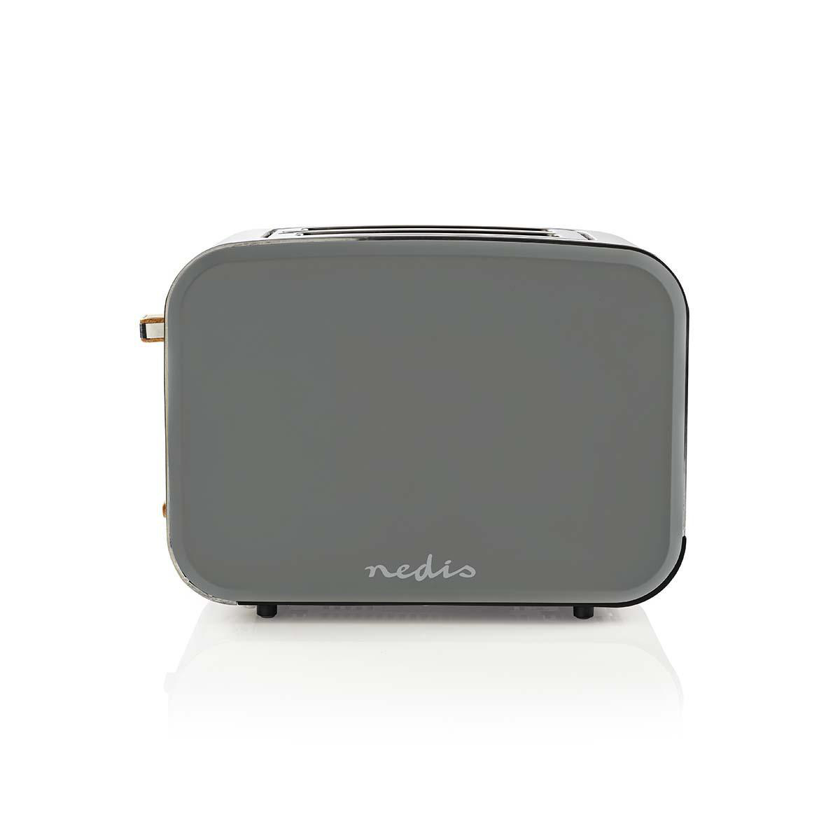 Toaster | Soft Touch Serie | 2 Brotscheiben | 2 Steckplätze | Bräunungsstufen: 6 | Auftaufunktion | Grau