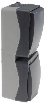 NUQUI Feuchtraum Schalter & Steckdose, IP54, Aufputz, 250V~/ 10A/16A, Vertikal