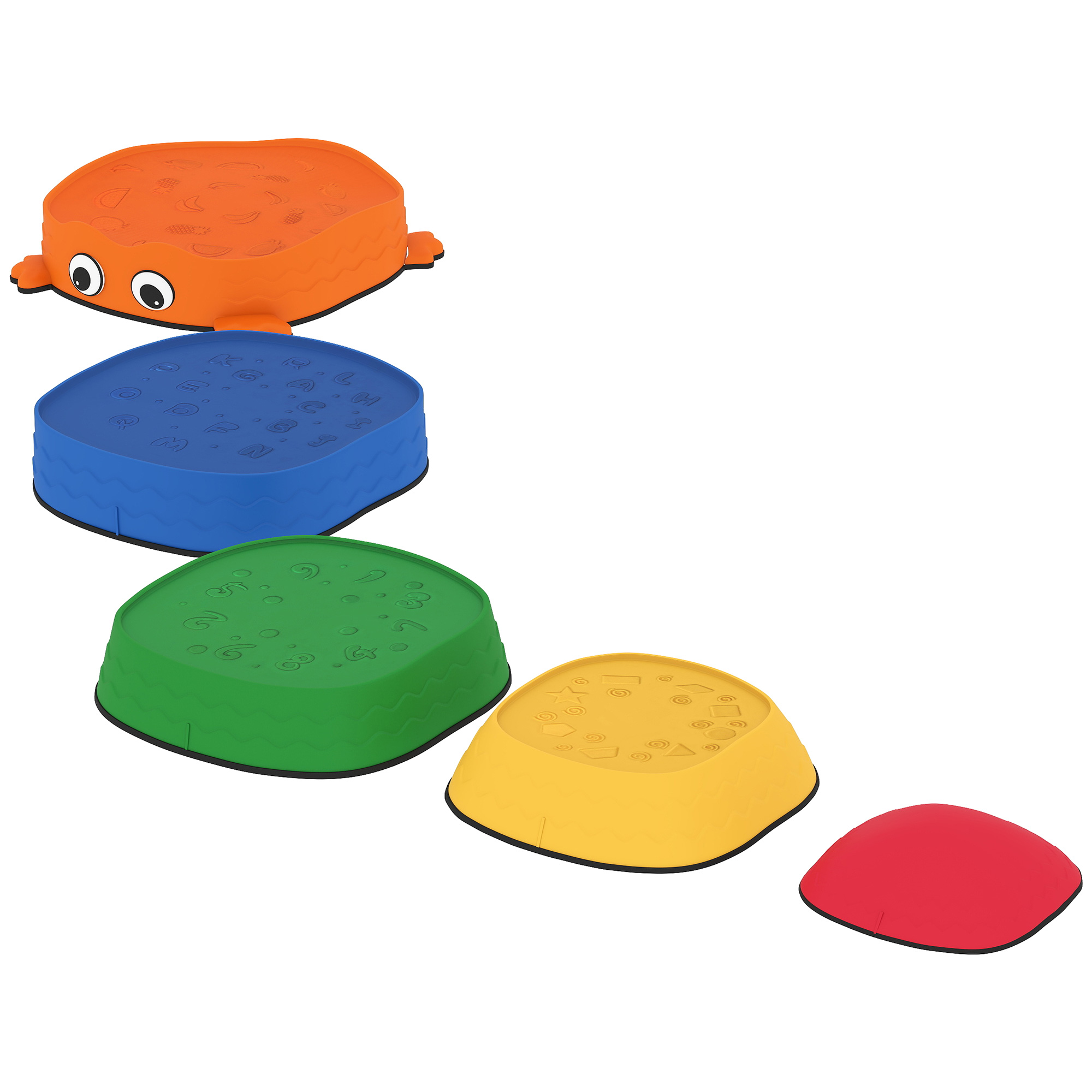 5er-Set Trittsteine zum Balancieren, stapelbar, Froschform, Kunststoff, Bunt 5er-Set Trittsteine zum Balancieren, stapelbar, Froschform, Kunststoff, Bunt