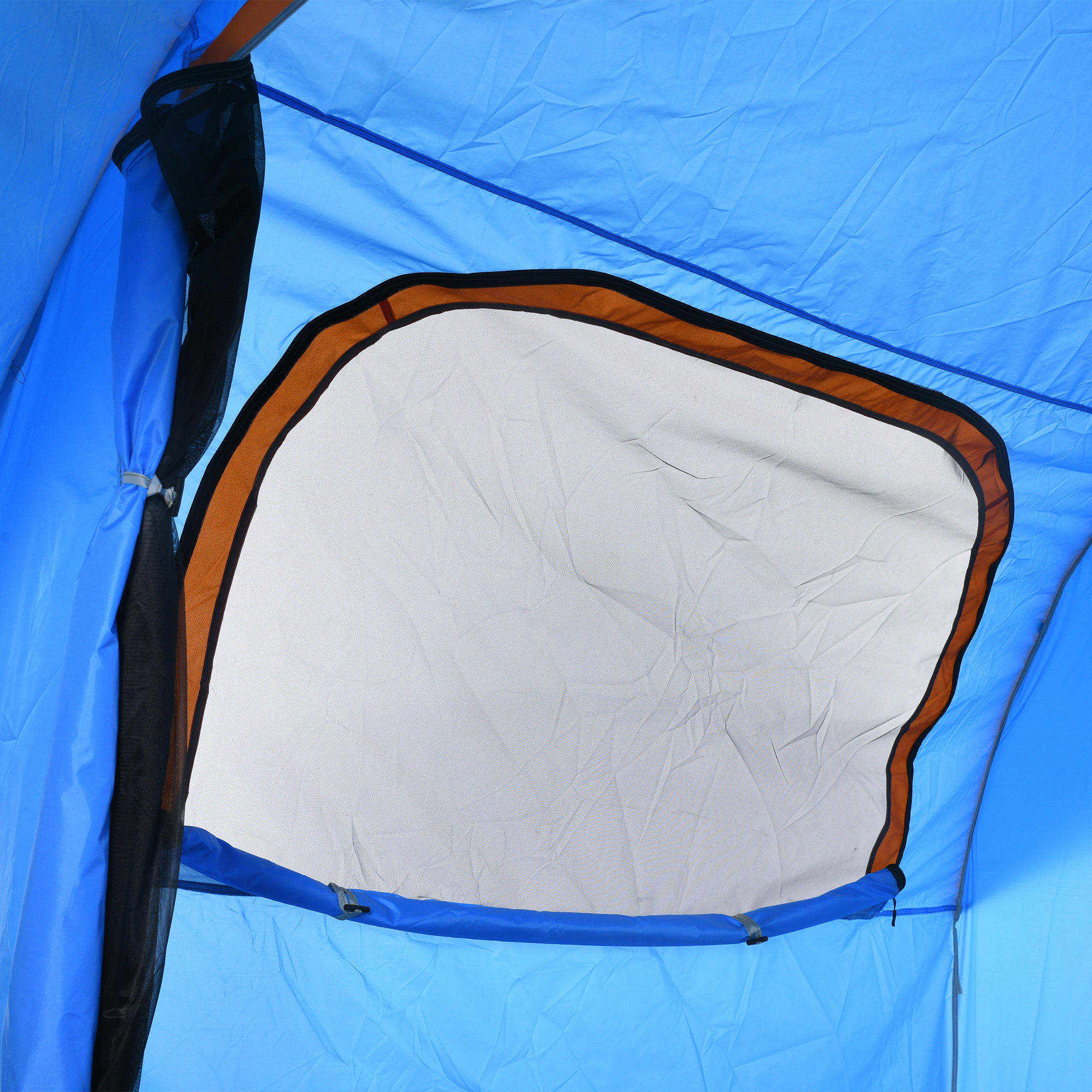 Autozelt Campingzelt, 3 Türen, wetterbeständig, 239cm x 210cm x 210cm, Orange + Blau