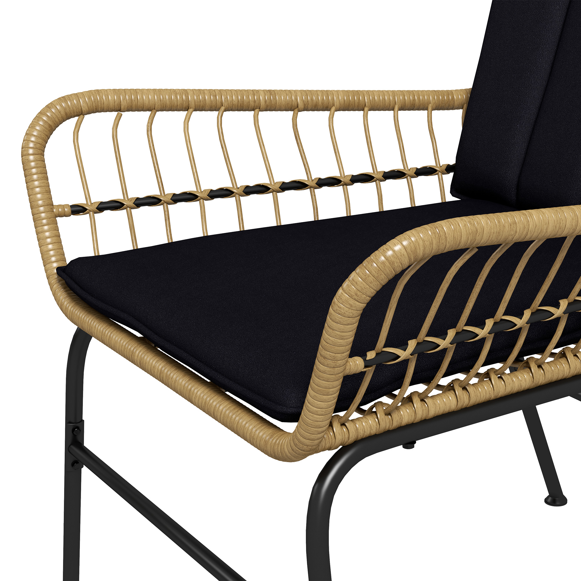 Bistro-Set Balkonmöbel-Set Balkonmöbel, Boho-Stil, wetterbeständig, 76 x 66 x 96 cm, Schwarz