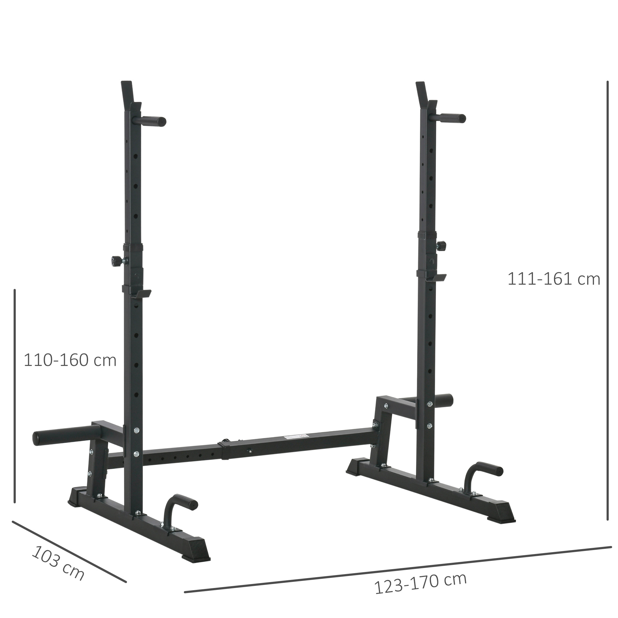 Hantelständer Multi-Funktions Langhantelablage Hantelablage höhenverstellbar Langhantel Krafttraining bis 150 kg belastbar Barbell Rack Stahl Schwarz