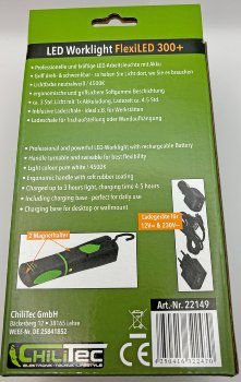 LED Stableuchte mit Akku "FlexiLED 300+", Ladeschale, Magnethalter, 3W, 250lm,IP44