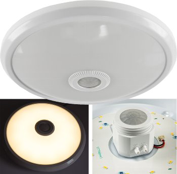 LED Deckenleuchte "TERCEIRA", 12W, 1060lm, 3000K, PIR-Bewegungsmelder
