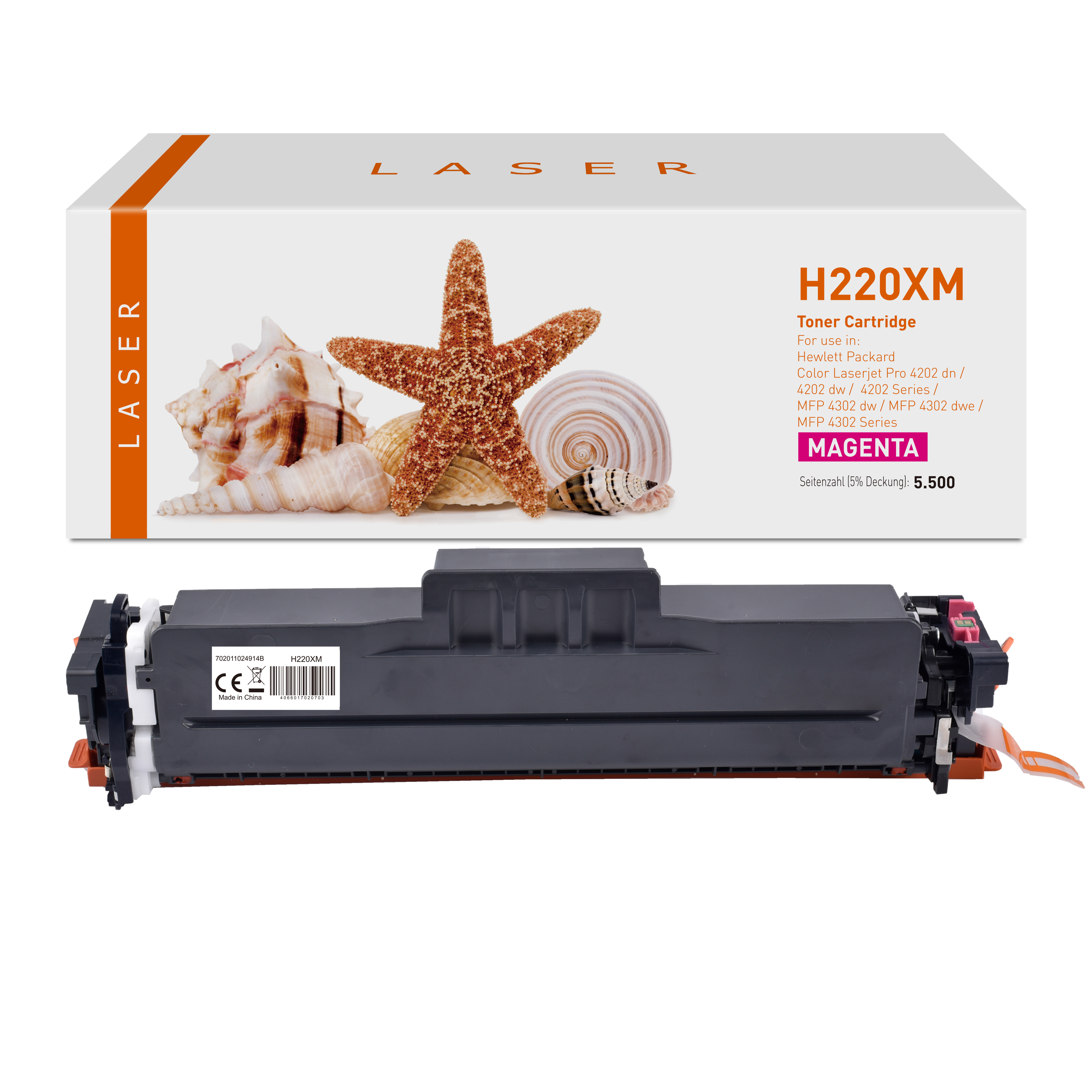 220XM alternativ Toner magenta für HP / W2203X / 5.500 Seiten