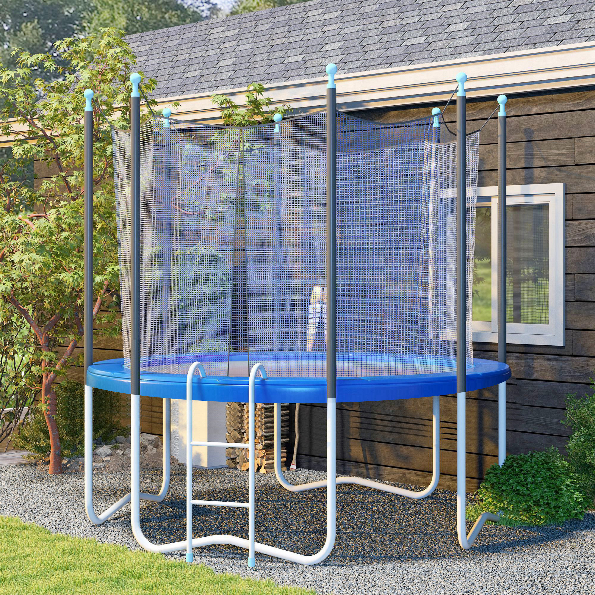 Ersatz-Randabdeckung für Trampoline, wasserfest, reißfest, Ø366 cm, Blau