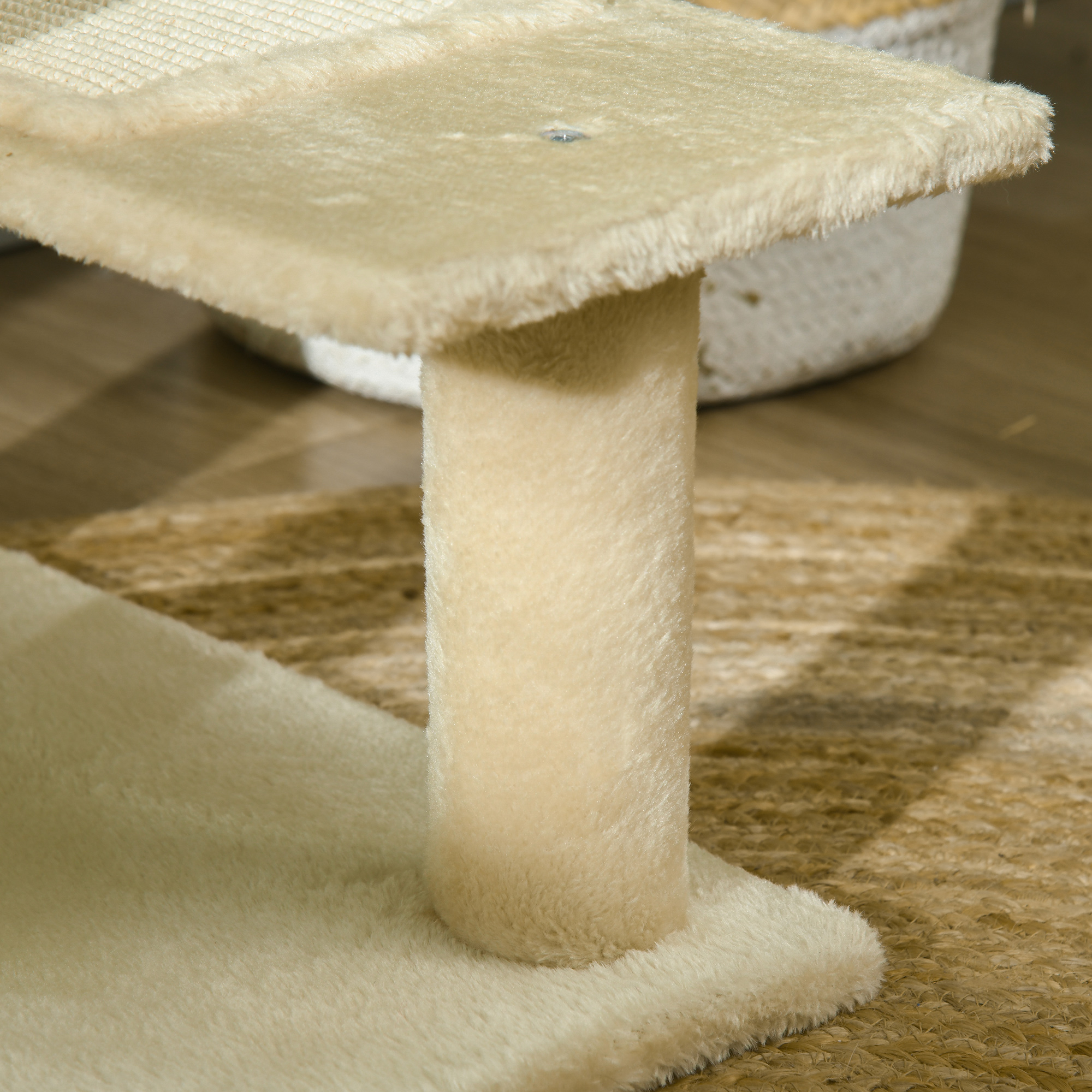 Kratzbaum 100 cm Katzenturm mit Sisalstämme, große Plattform, mehrstöckiger Katzenkratzbaum, Kletterbaum, für kleine & mittelgroße Katzen, Beige