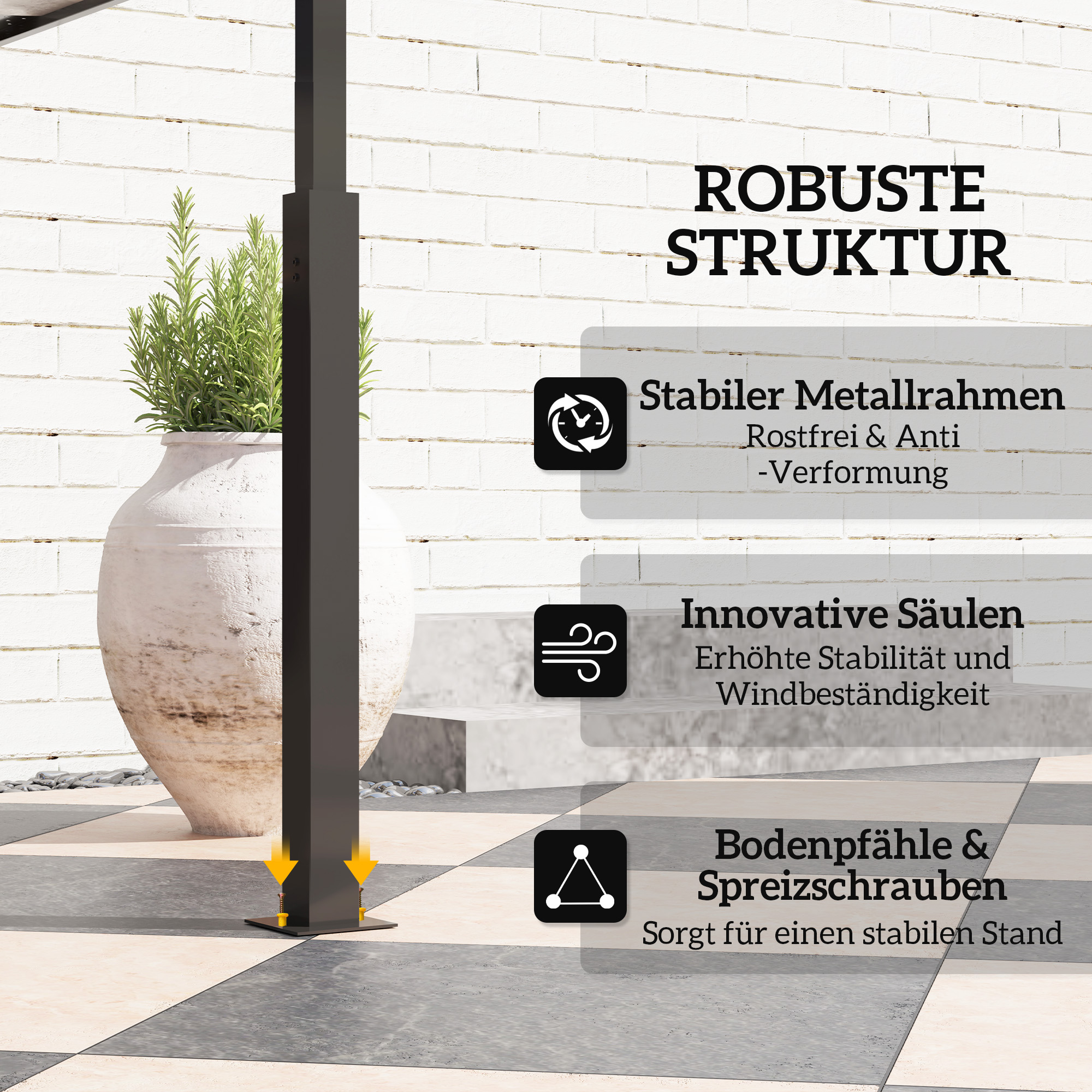 Grillpavillon, Gartengrillzelt mit Gewürzregalen, LED-Beleuchtung, Metall, Kunststoff, 243L x 148B x 248H cm, Grau