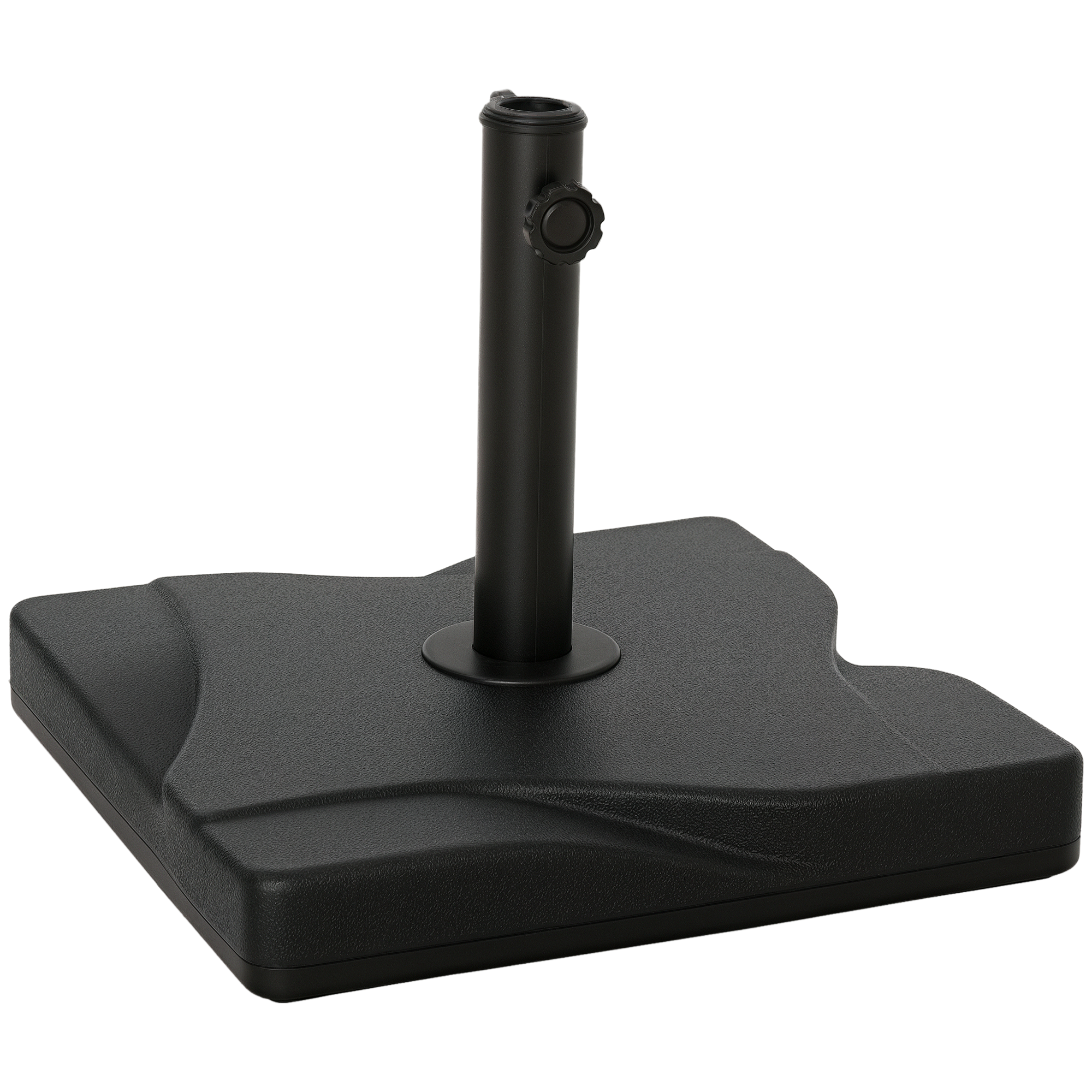 Sonnenschirmständer 20 kg Schirmständer für Sonnenschirm Schirmstangen 32/38/48 mm Sonnenschirmfuß für Garten Terrasse Balkon Zement 41,5 x 41,5 Schwarz