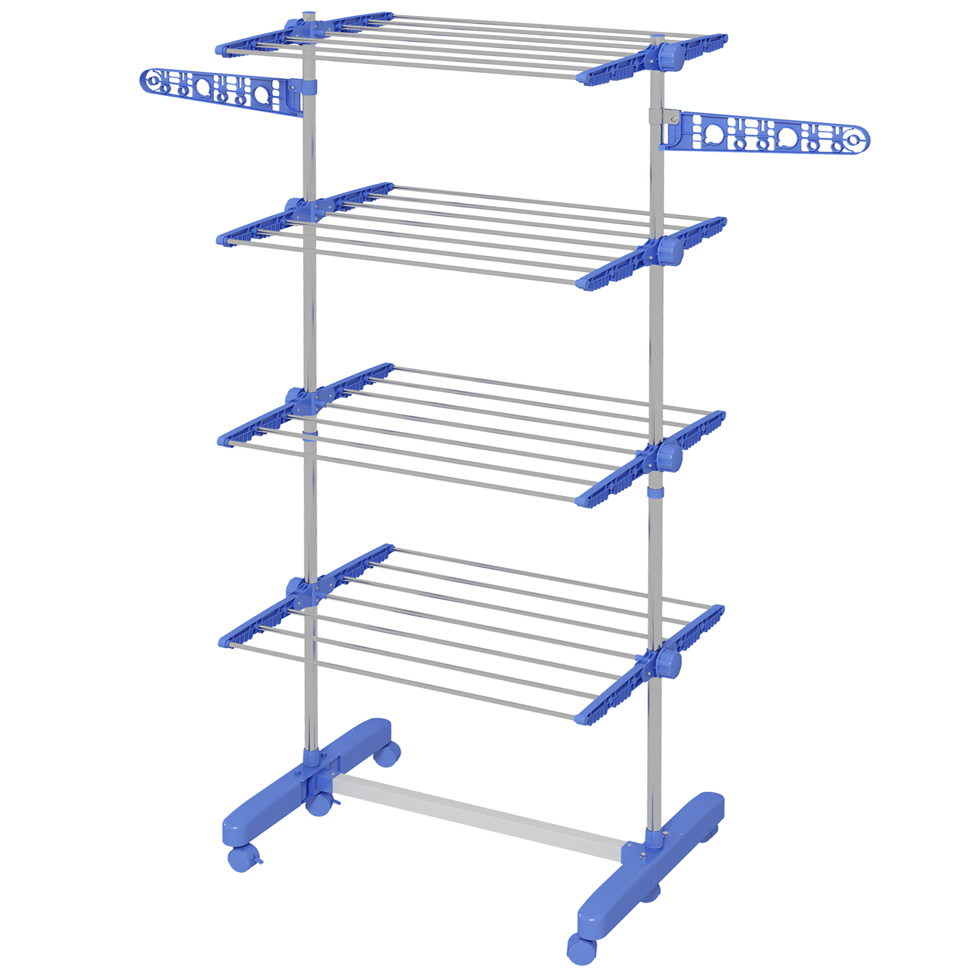 Wäschenständer Wäschetrockner 5 Ebenen, klappbar, One-Klick-System, 142 cm x 55 cm x1 72 cm, Blau + Silber Wäschenständer Wäschetrockner 5 Ebenen, klappbar, One-Klick-System, 142 cm x 55 cm x1 72 cm, Blau + Silber