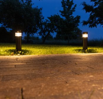 LED Solar Wegeleuchte "SWL-AS30", IP44, warmweiß 3000K, PIR Sensor, 30cm