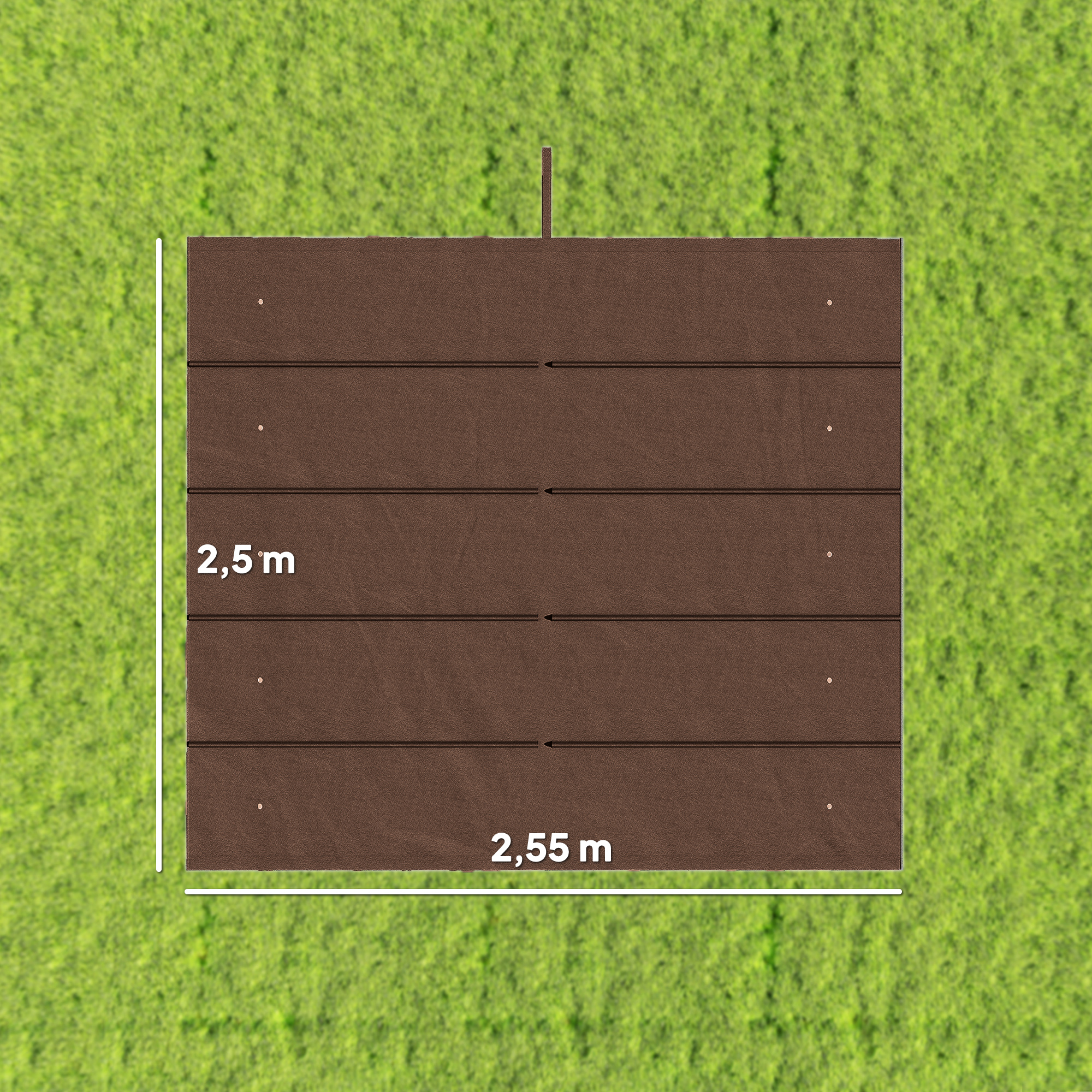 Ersatzdach für 3 x 3 m Pergola, einziehbar, mit Regenabflusslöchern, wetterfest, Polyester, Kaffee