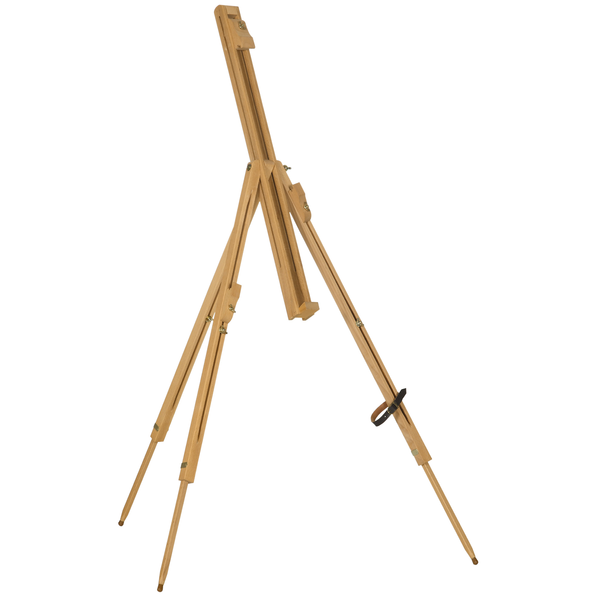 Staffelei, höhenverstellbar, klappbar, natürliches Buchenholz, für Leinwände bis 107H cm