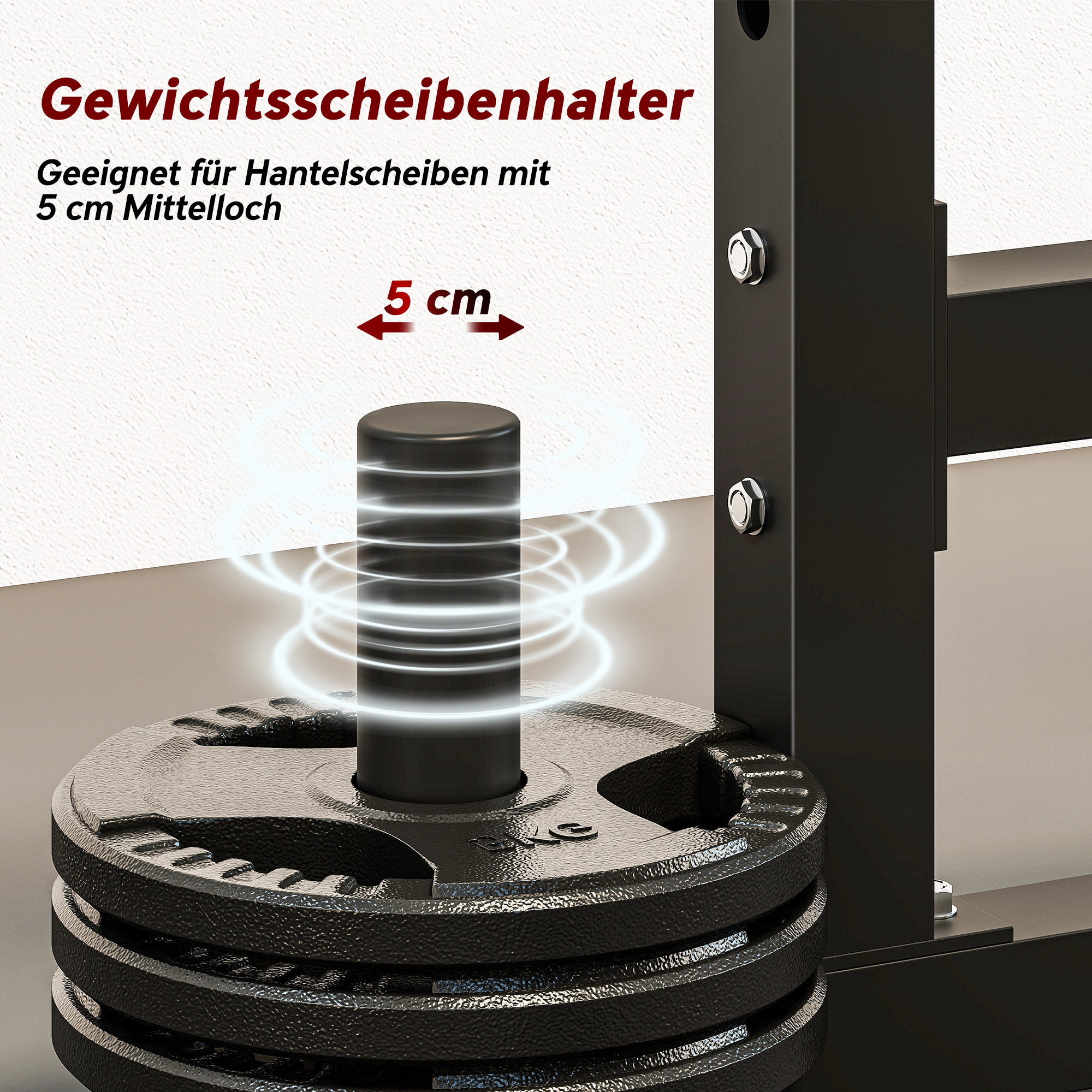 Hantelständer 2 Ebenen Hantelscheibenständer aus Stahl Langhantelablage bis 300 kg Schwarz