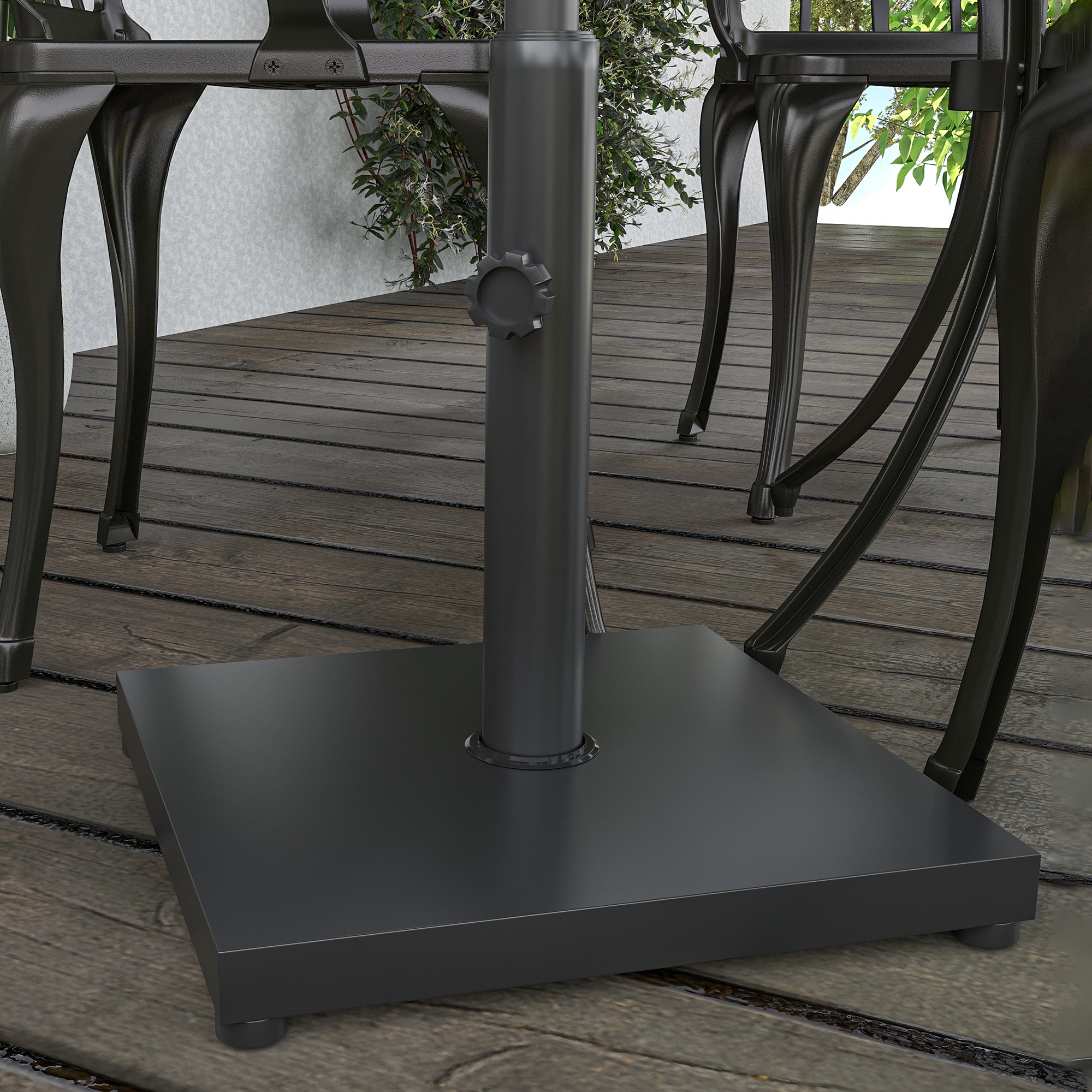 Sonnenschirmständer 13 kg Schirmständer, Quadratisch Schirmhalter, Schirmgewicht, Ständer für Sonnenschirm 35/38/48mm Rohrdurchmesser, für Balkon, Terasse, Garten, Schwarz