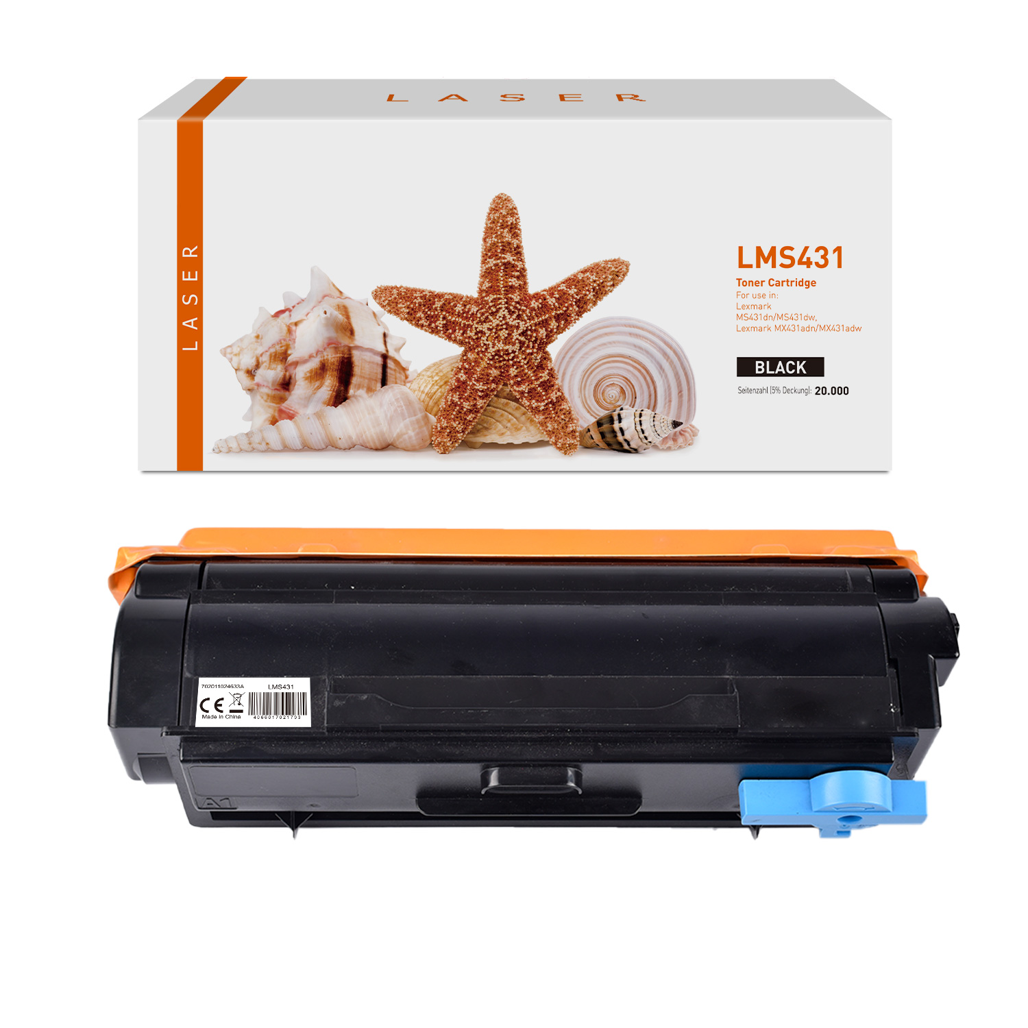 MS431 alternativ Toner schwarz für Lexmark / 55B2X00 / 20.000 Seiten MS431 alternativ Toner schwarz für Lexmark / 55B2X00 / 20.000 Seiten