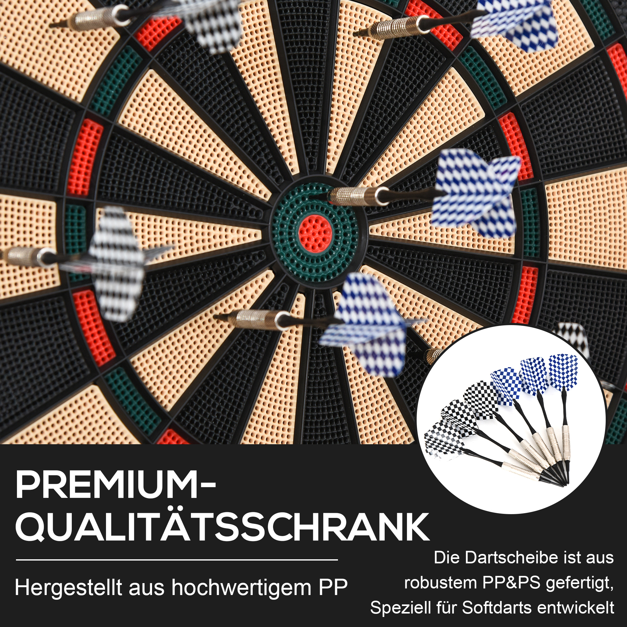 Elektronische Dartscheibe Dartboard mit Sprachansagen LED-Anzeigen 6 Darts 24 Dartköpfe 18 Spiele 159 Varianten Dartautomat Dartscheibe Set für bis zu 8 Spieler