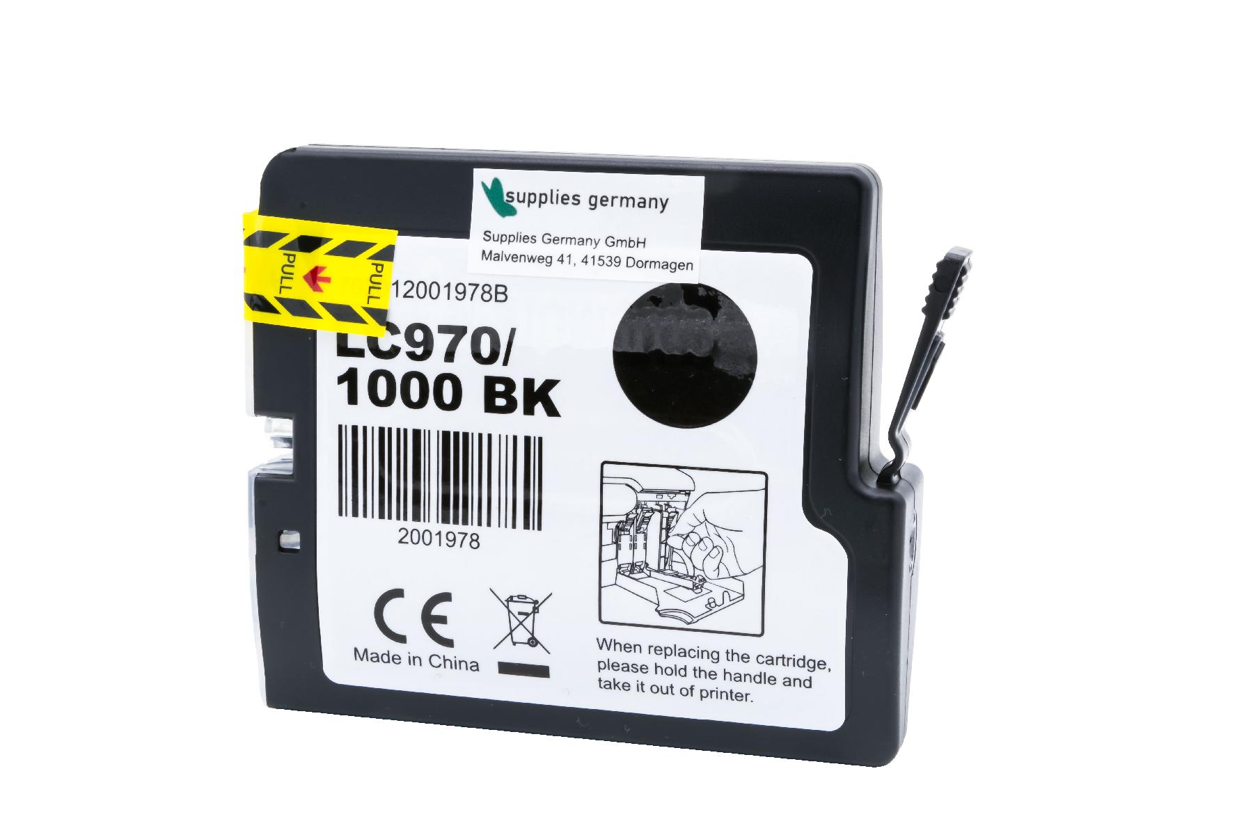 LC970/1000BK alternativ Tinte black für Brother / LC1000BK / 20ml