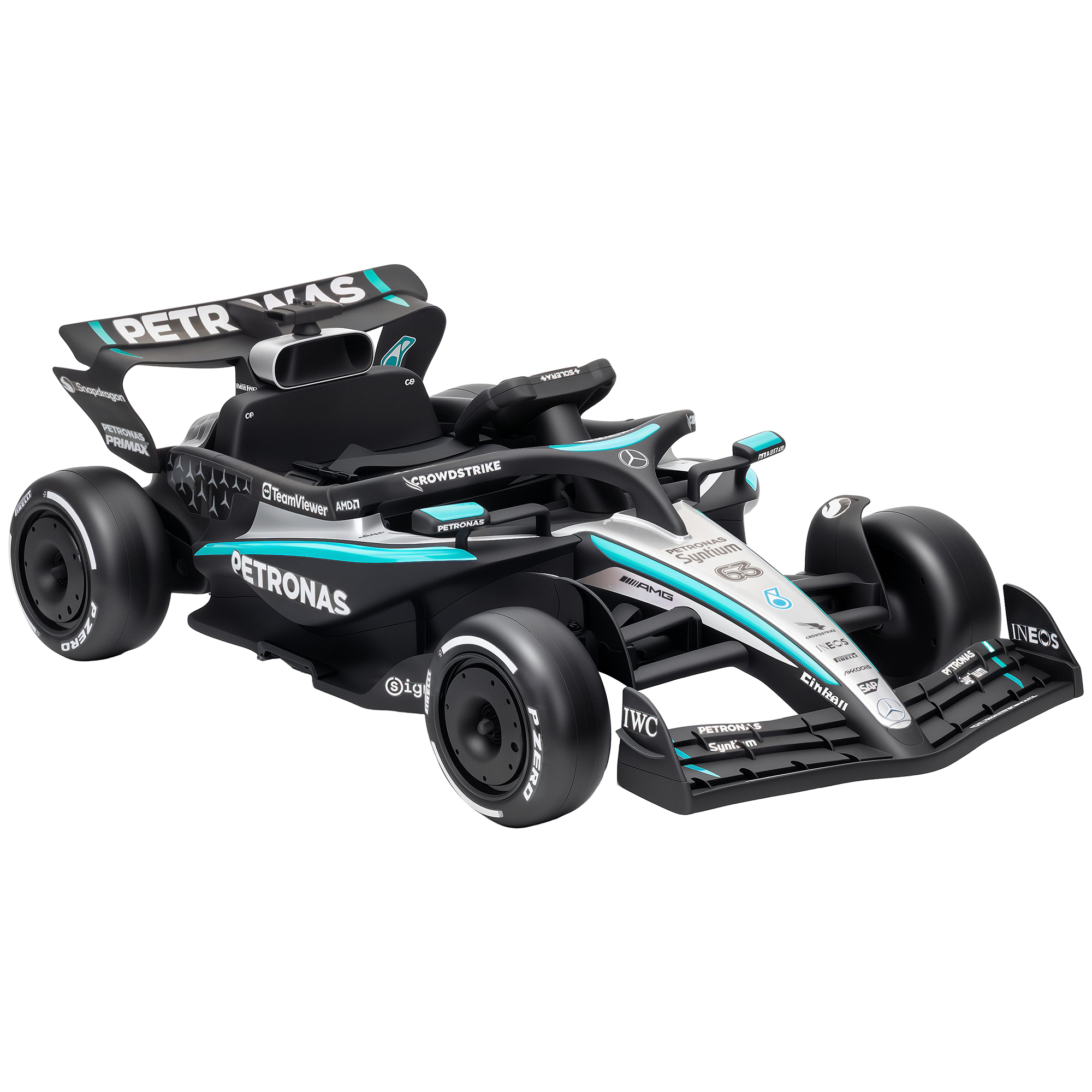 Mercedes-AMG PETRONAS F1 12 V Elektro Go-Kart für Kinder Gokart mit Lithium-Akku 2 Motoren Sanftanlauf
