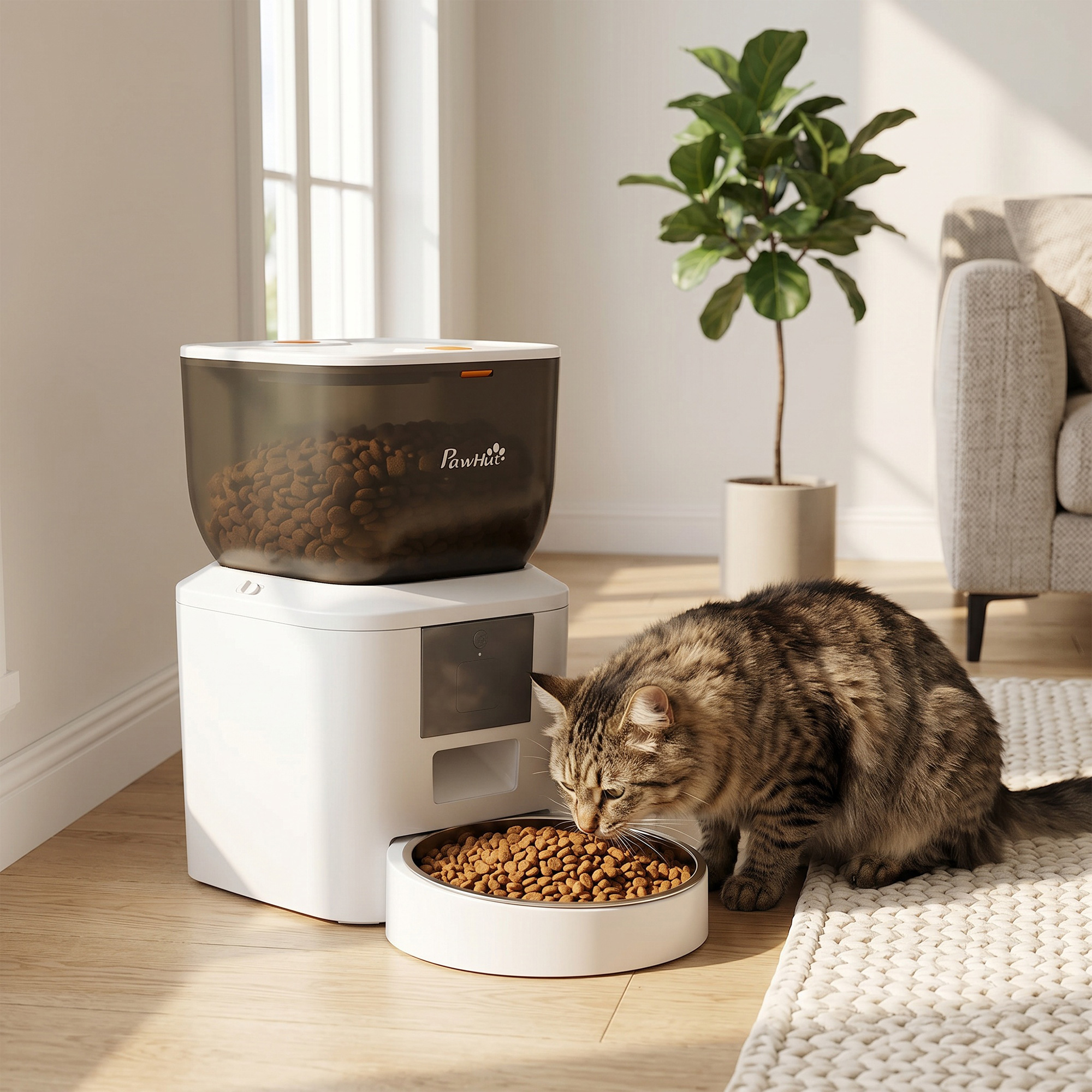 automatischer Katzenfutterautomat, WLAN, 4l, App-Steuerung, 1–10 Mahlzeiten, 10s Futterruf