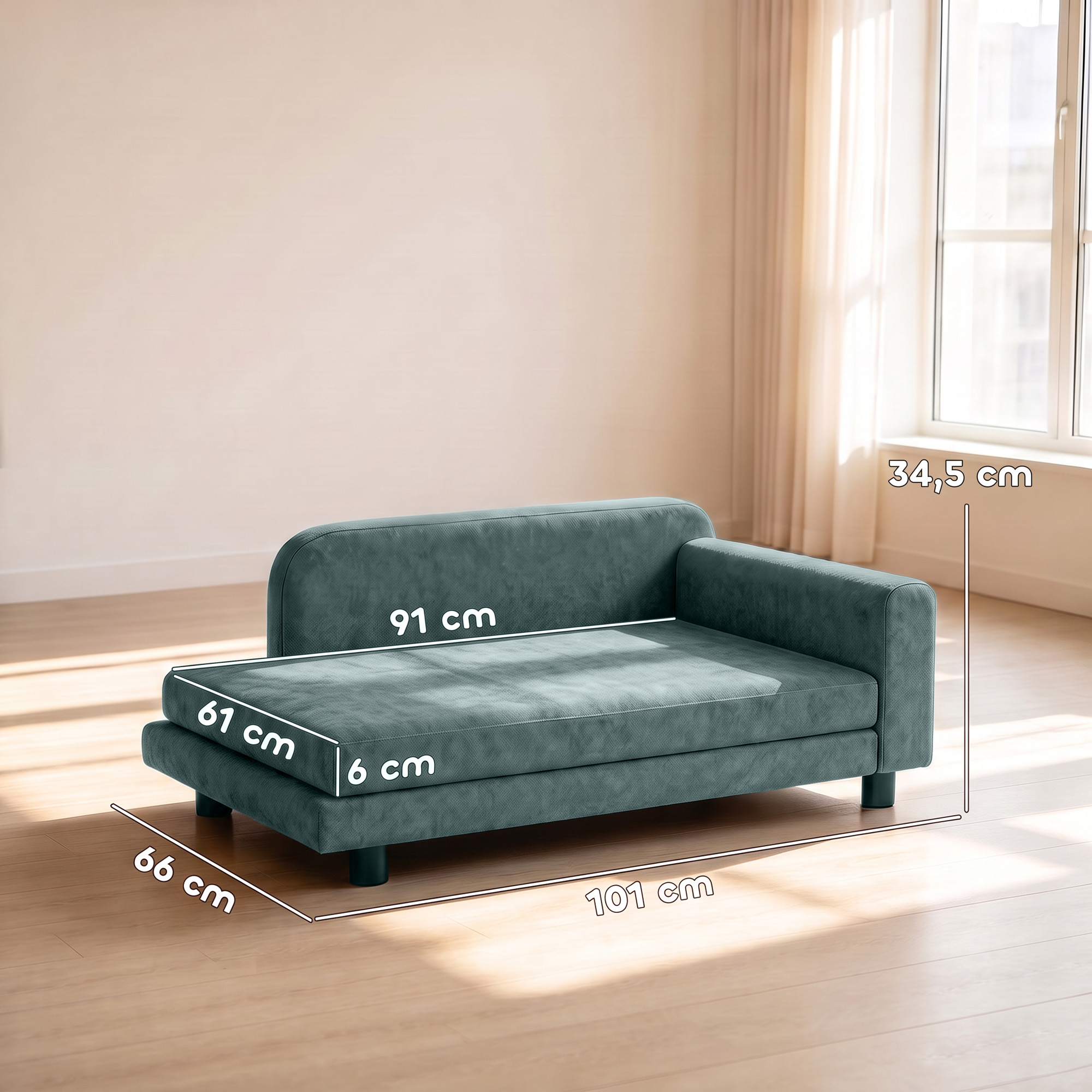 Hundesofa XL orthopädisches Hundebett mit Rückenlehne Abnehmbar Kissen für große Hunde unter 35 kg