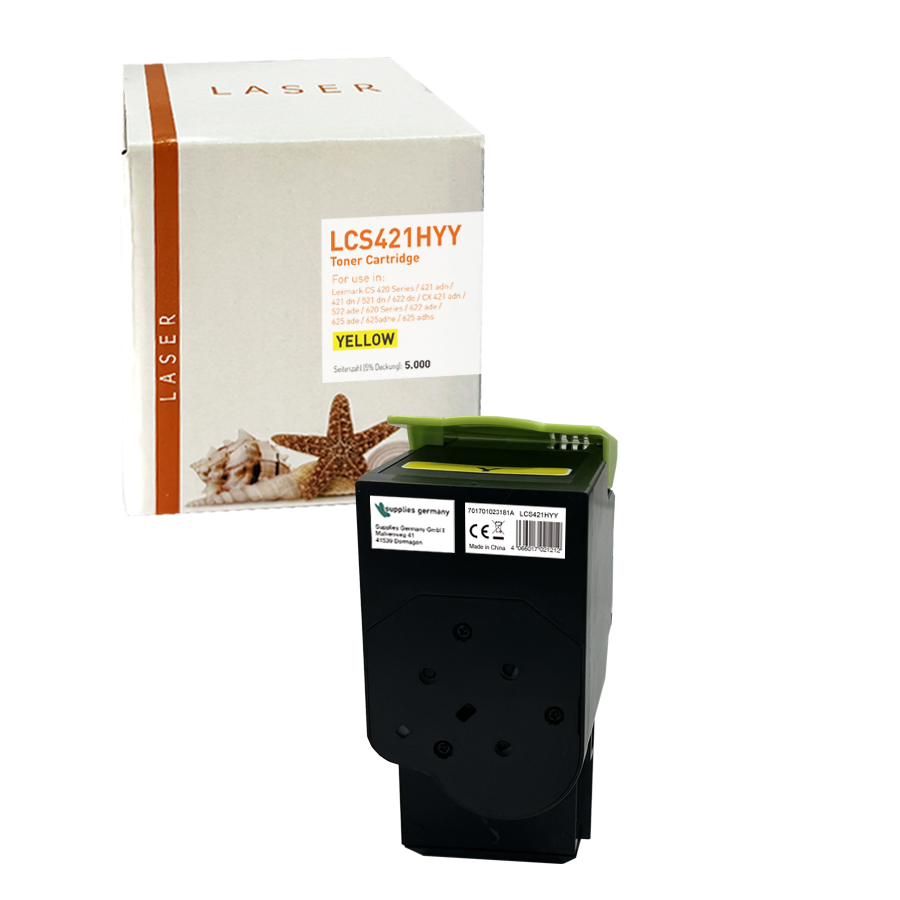 CS421HYY alternativ Toner gelb für Lexmark / 78C2XY0 / 5.000 Seiten CS421HYY alternativ Toner gelb für Lexmark / 78C2XY0 / 5.000 Seiten