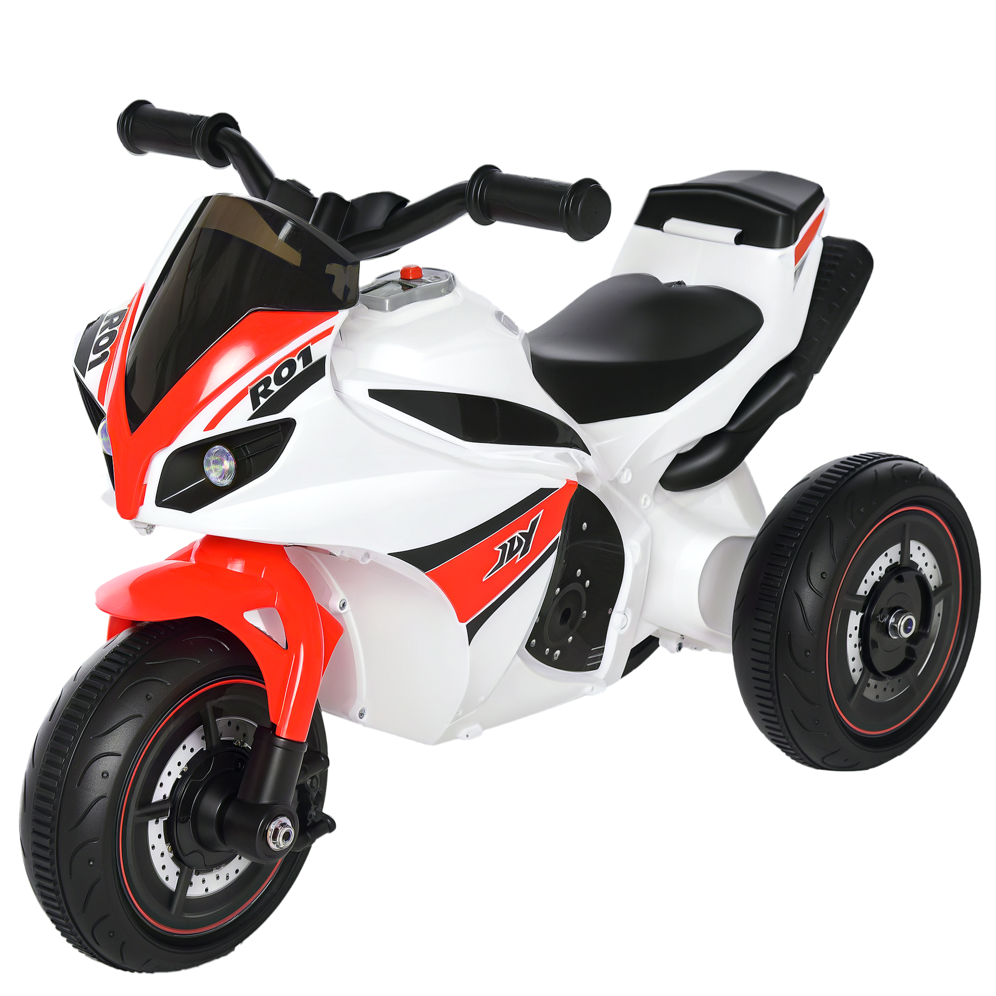 Laufrad, Rutscher, Kindermotorrad, 18-36 Monate, Musik/Licht, bis 20 kg, Weiß/Rot
