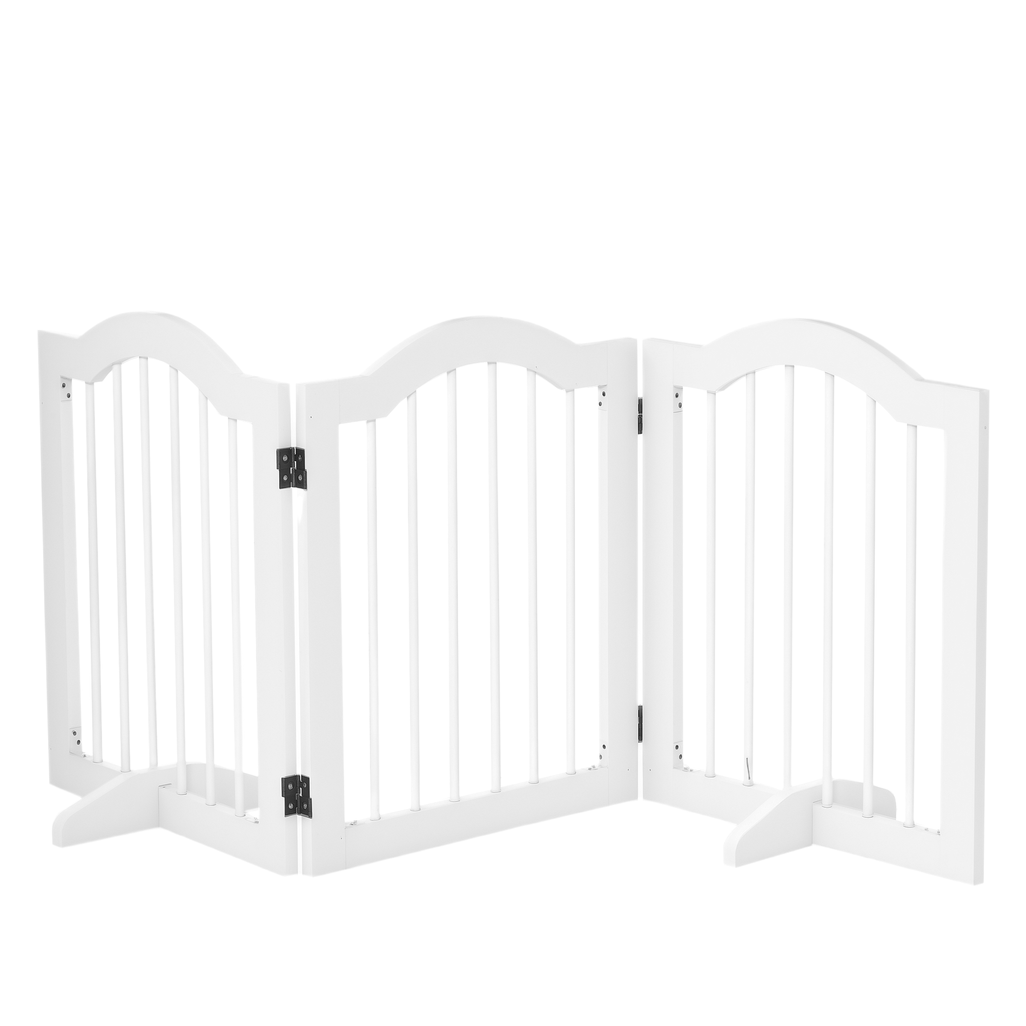 Absperrgitter Hund 3-teilig, 154,5 x 61 cm Faltbar Hundegitter mit Tür, Türschutzgitter mit 2 Stützfüßen, Freistehend Treppengitter für Küche, Flur, Weiß Absperrgitter Hund 3-teilig, 154,5 x 61 cm Faltbar Hundegitter mit Tür, Türschutzgitter mit 2 Stützfüßen, Freistehend Treppengitter für Küche, Flur, Weiß