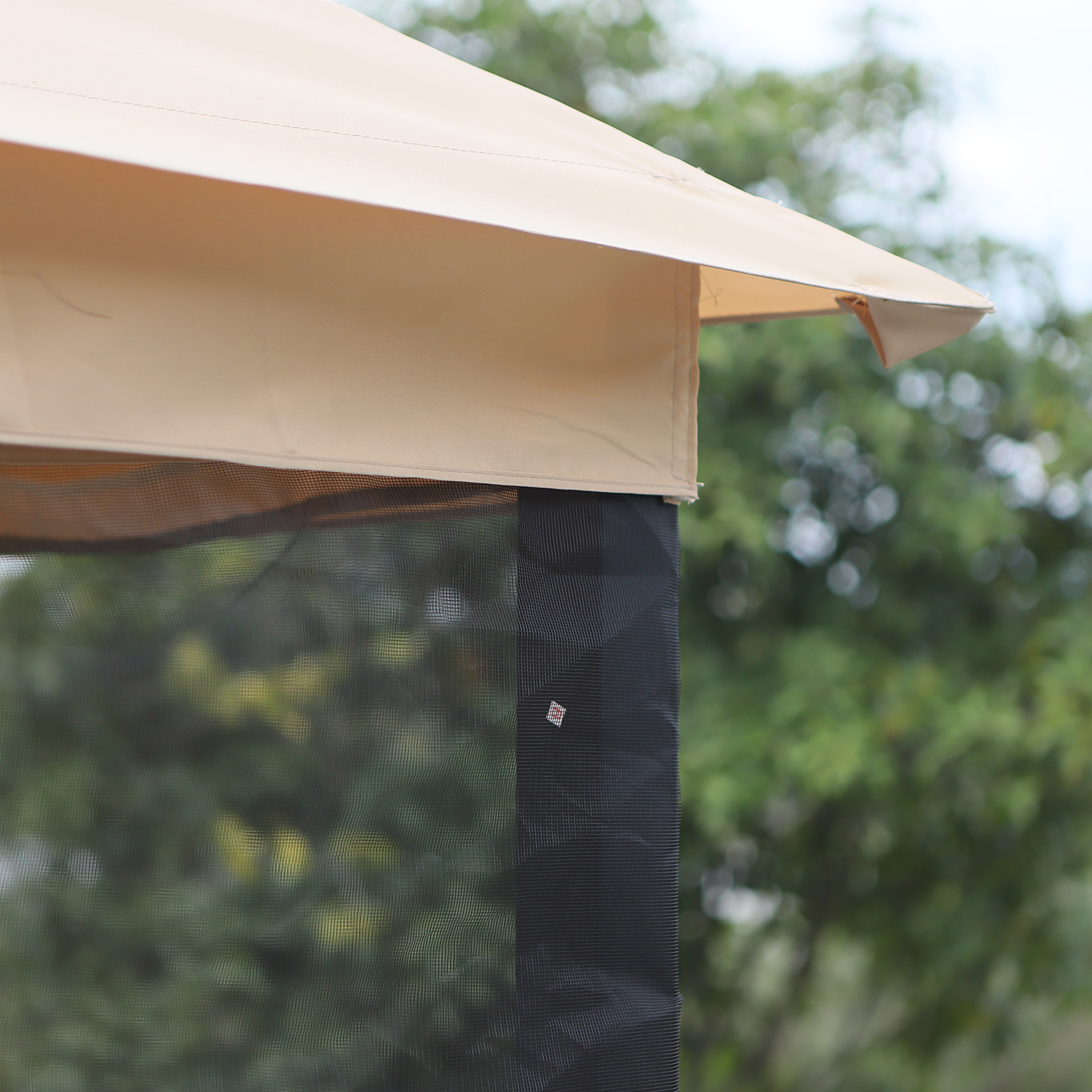 Hollywoodschaukel Gartenschaukel Schaukel mit Seitenwänden 3-Sitzer Beige 256 x 172 x 248 cm