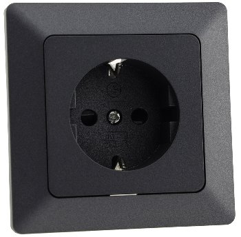 MILOS Schutzkontakt-Steckdose, Anthrazit, 250V~/ 16A, OHNE Rahmen, Klemmanschluss