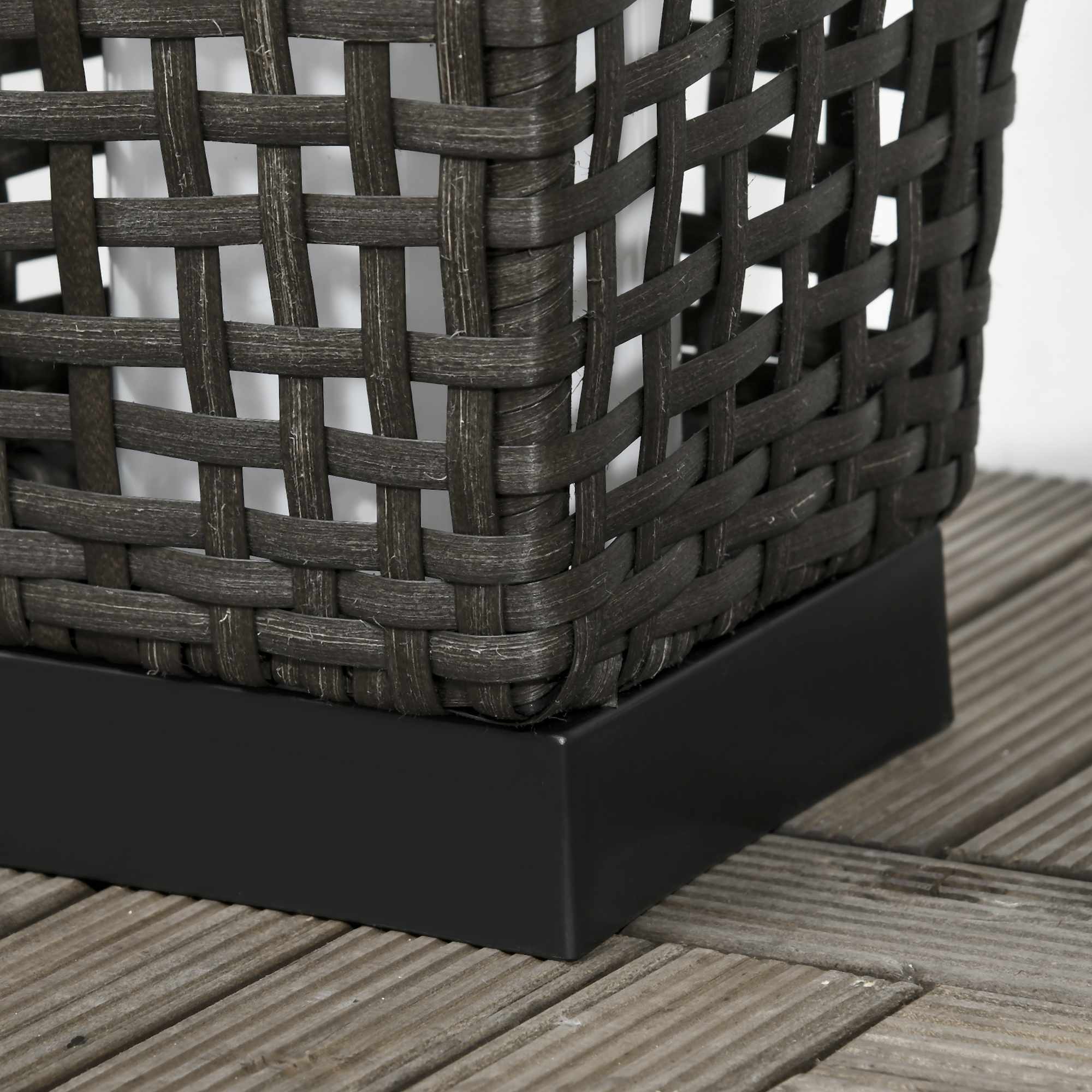 Solar Stehlampe Rattan Solarlampen mit Lichtsensor Automatische LED Solarleuchte im Boho-Stil IP44 Wasserdicht