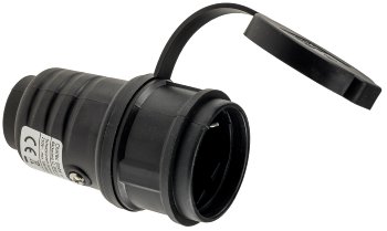 Schutzkontakt-Gummikupplung für Außen / Schutzkappe, 250V/16A, IP44