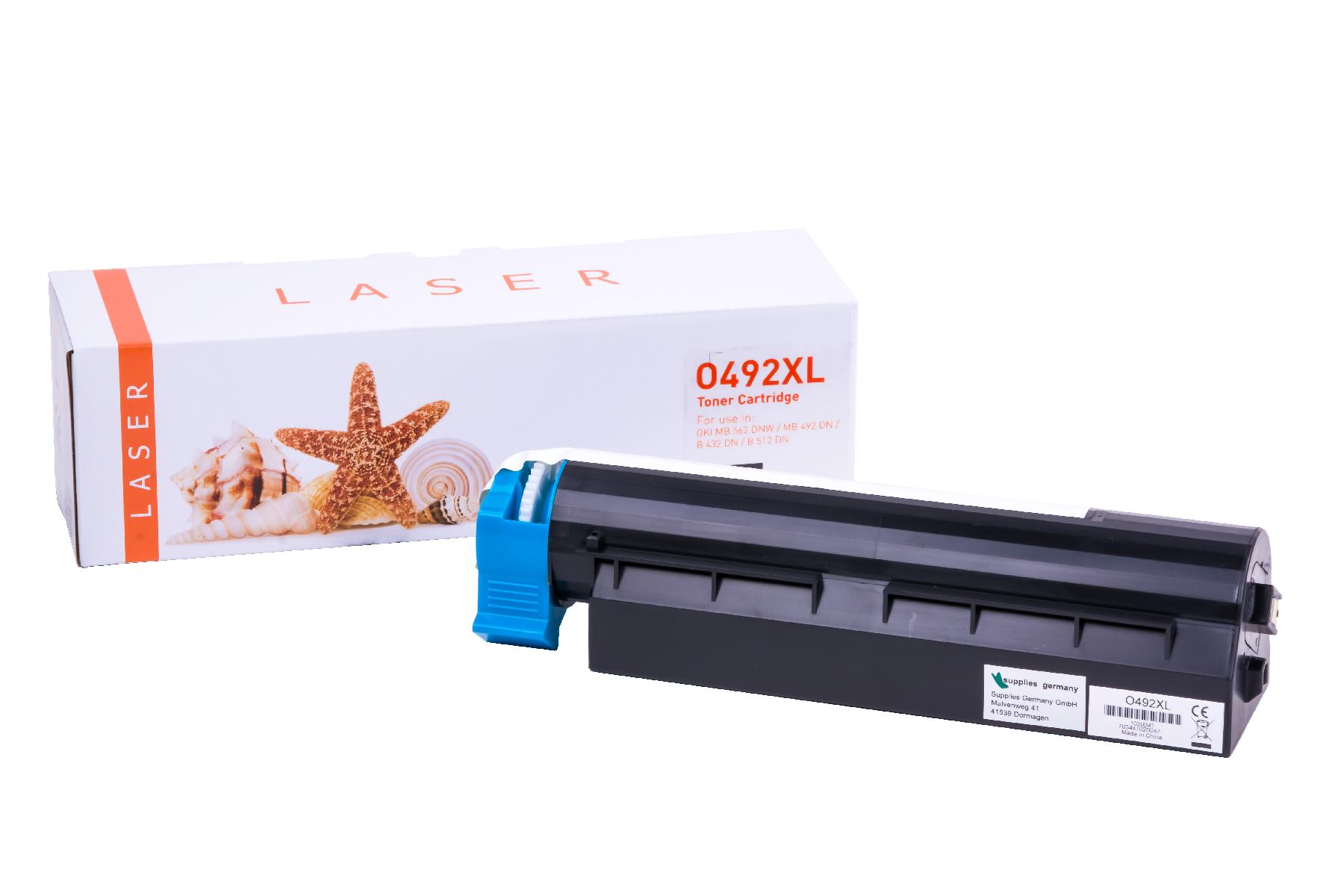 Toner schwarz, alternativ zu Oki 45807111, 12000 Seiten