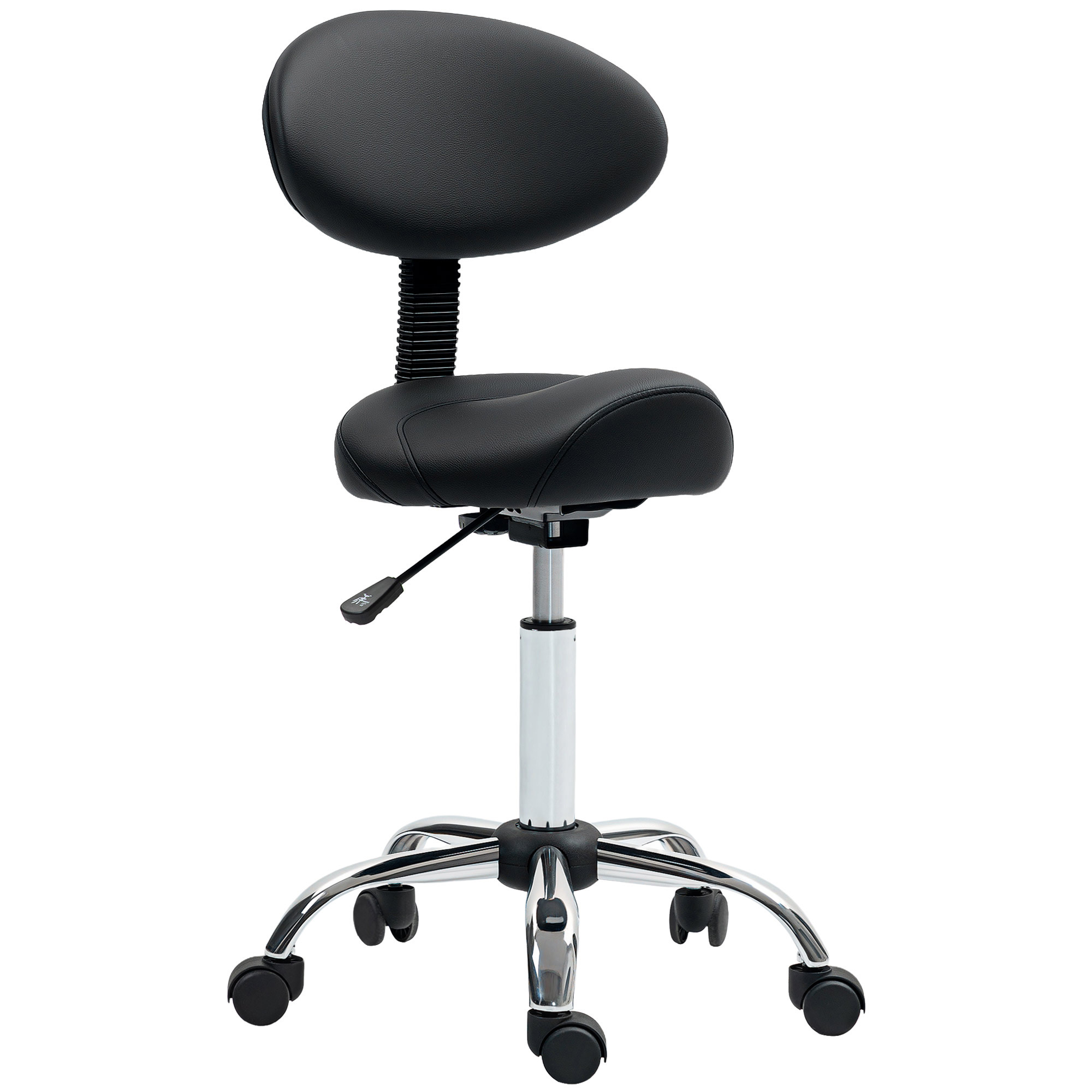 Rollhocker höhenverstellbar mit Rückenlehne Drehhocker 83-98 cm Arbeitshocker 360° drehbar für Büro Salon Rollhocker höhenverstellbar mit Rückenlehne Drehhocker 83-98 cm Arbeitshocker 360° drehbar für Büro Salon