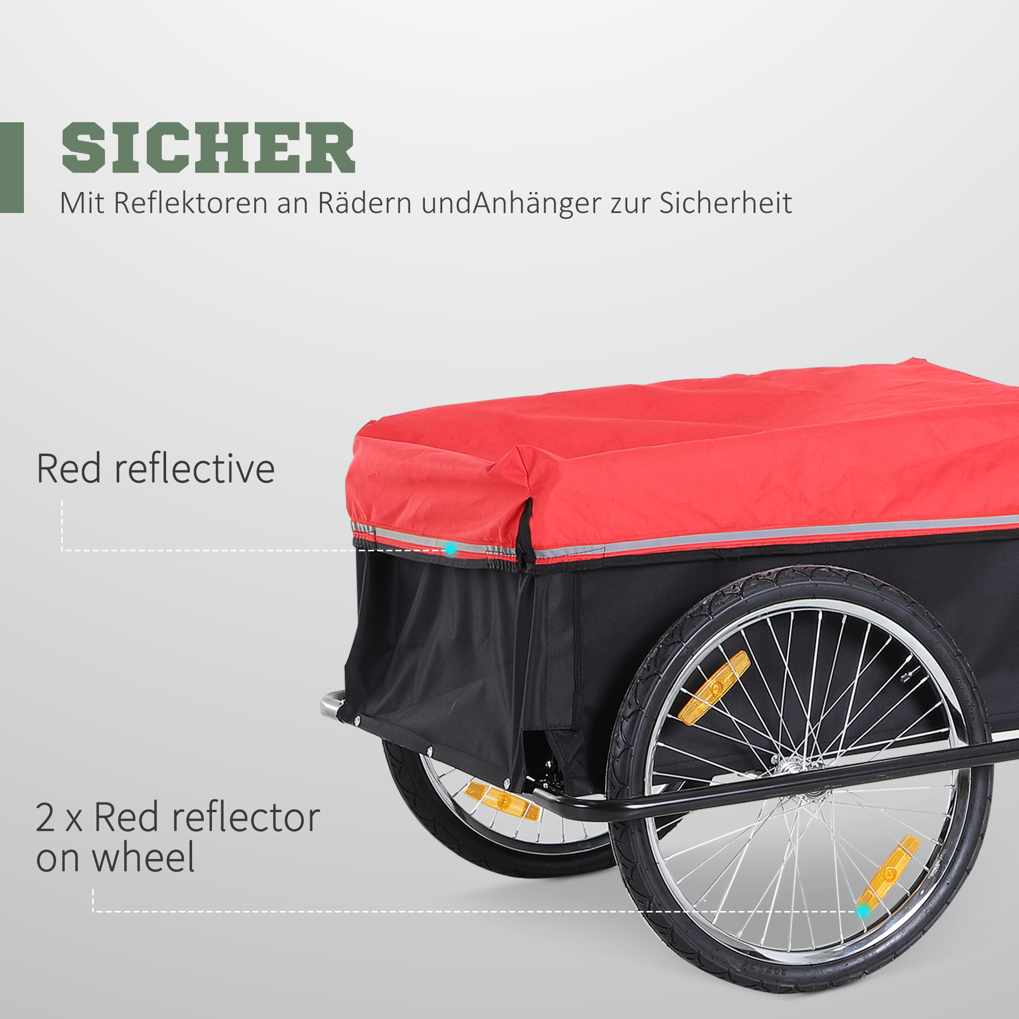 Fahrradanhänger Klappbar Lastenanhänger mit Kupplung,Transportwagen bis 40 kg belastbar, Transportanhänger Anhänger für Fahrrad Handwagen 140 x 88 x 60 cm