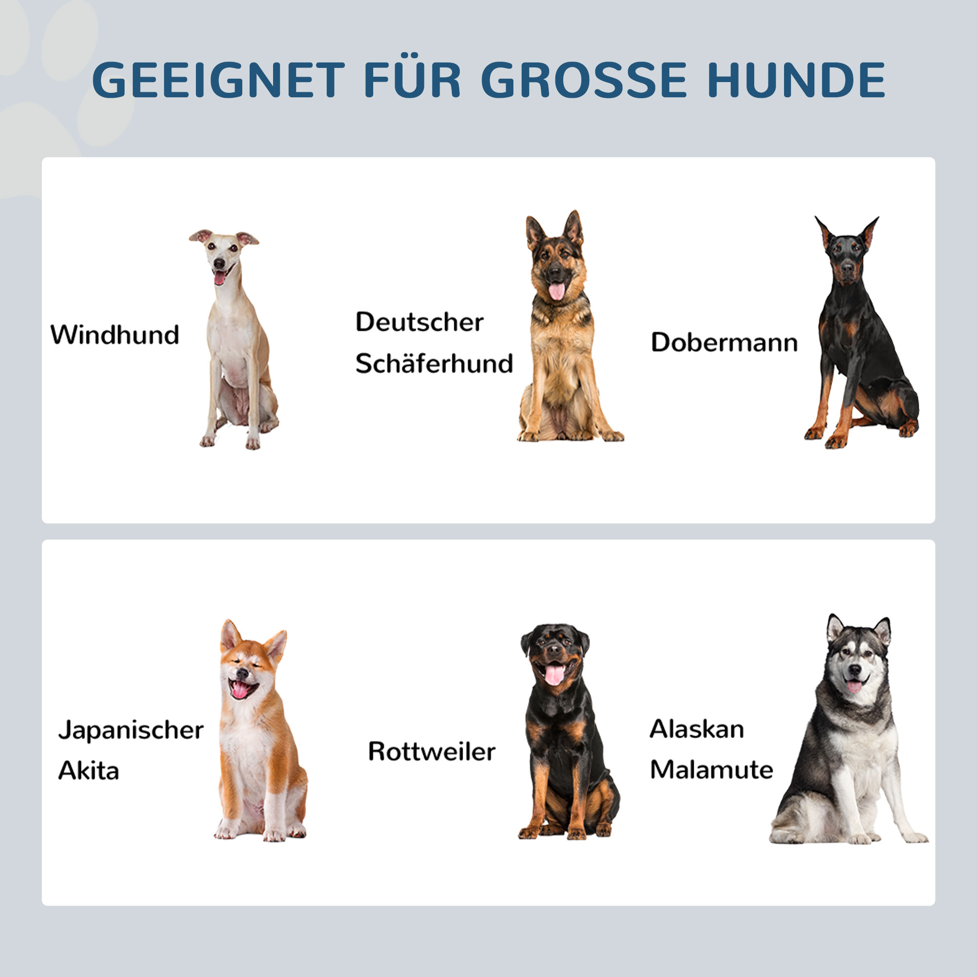 Futterstation, Napfständer, 2 Fressnäpfe je 2 Liter, Edelstahl, für große Hunde, weiß, 63 x 30 x 24cm