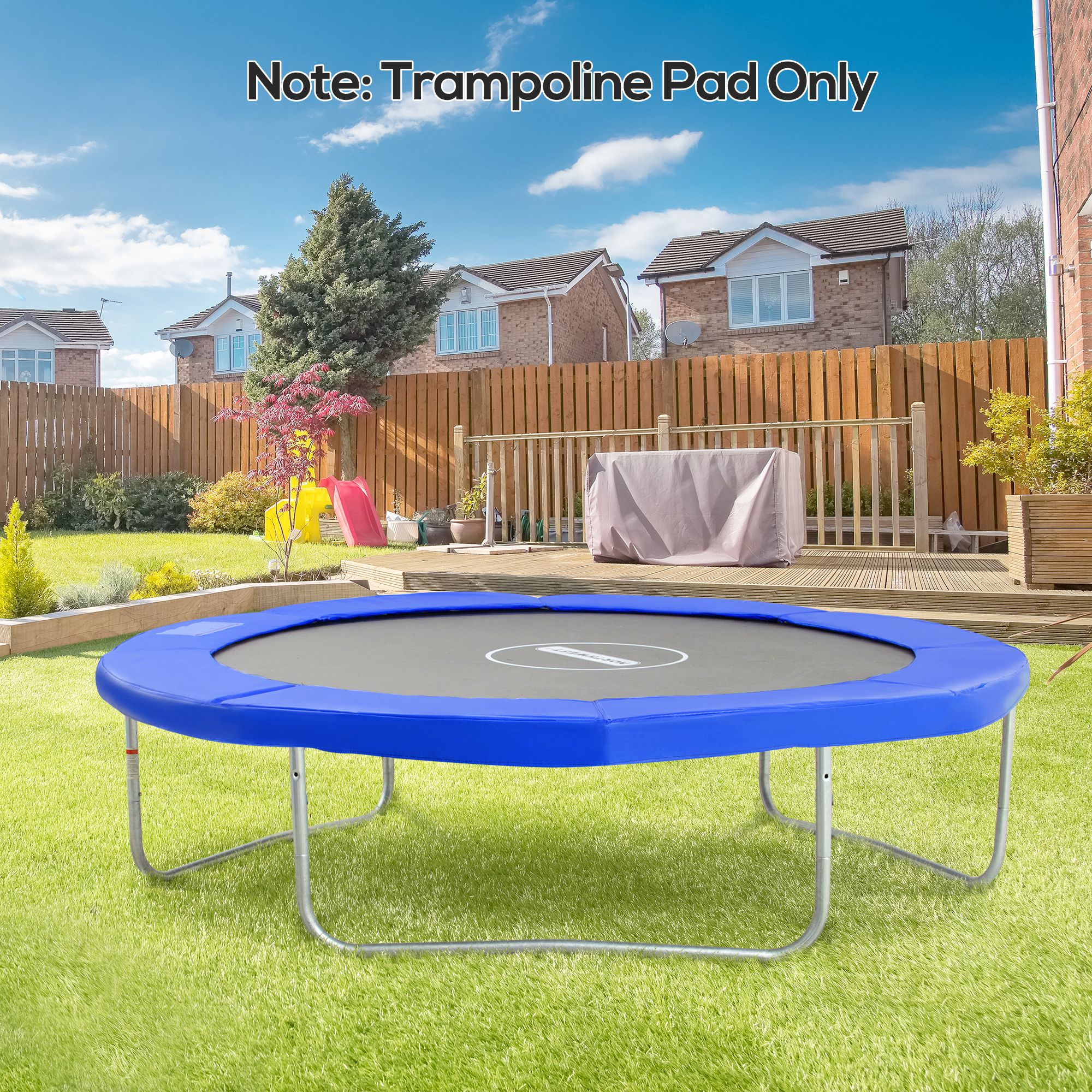 Trampolin Randabdeckung Ø244 cm breit Federabdeckung, Trampolinzubehör Randschutz Sicherheitsnetz Ersatzteile für Gartentrampoline, Blau