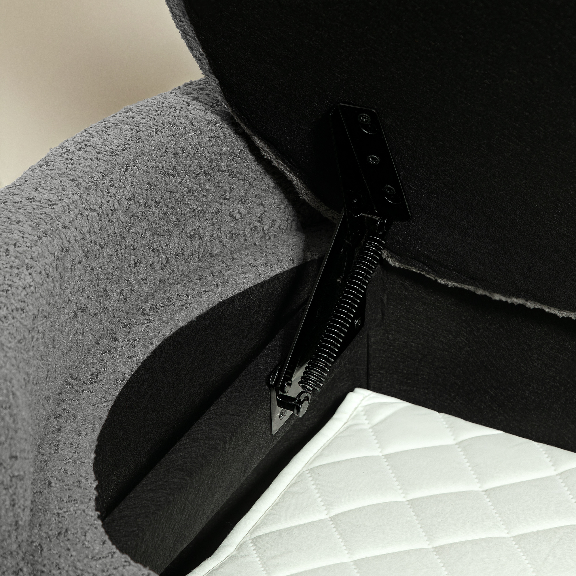 Sitzbank mit Stauraum Flurbank Schuhbank, gepolstert, 105 cm x 44 cm x 45,5 cm. Grau