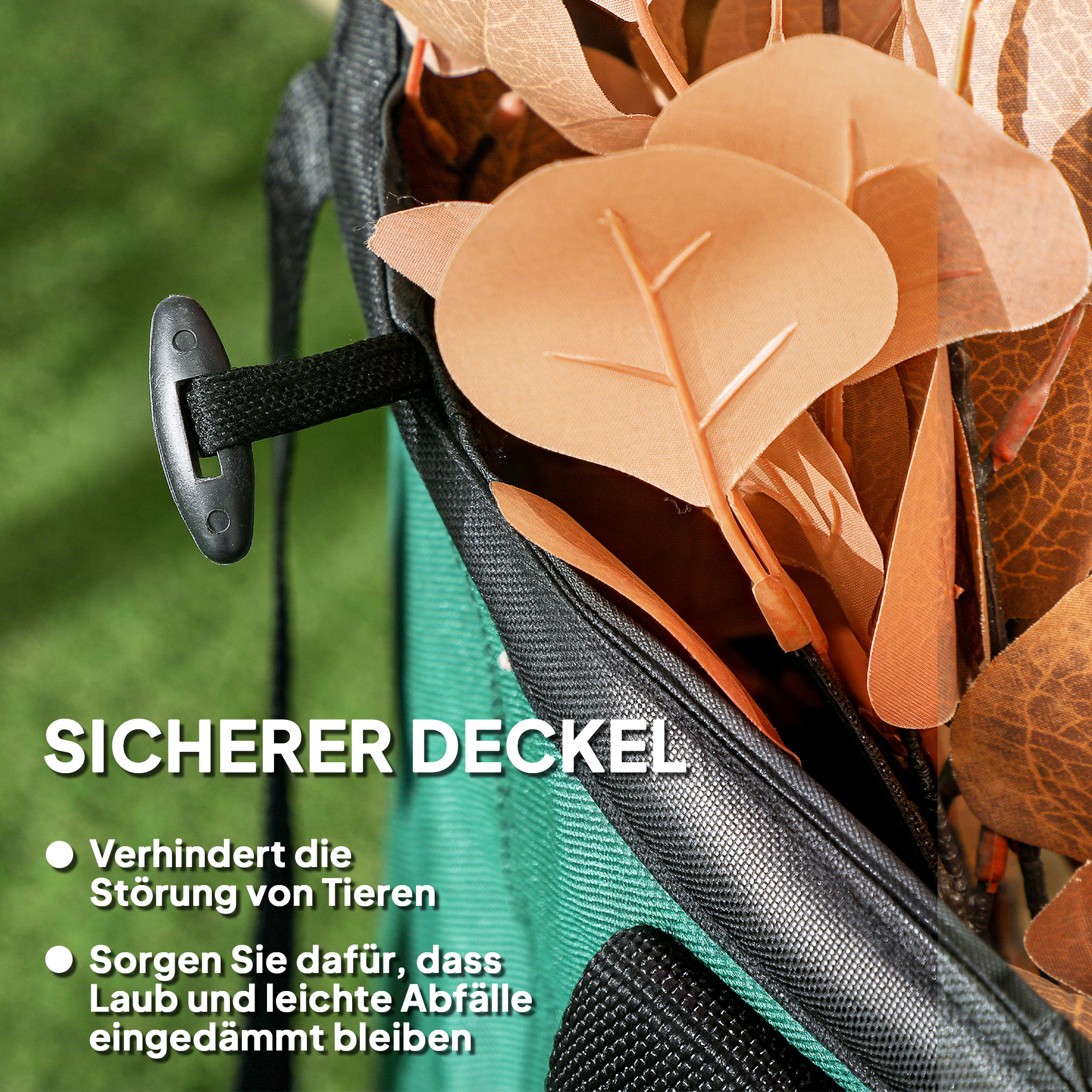 Gartensack 4x86L wasserdicht Gartenabfallsack mit Trageschlaufen Griffe, stabil robust Laubsack Grün
