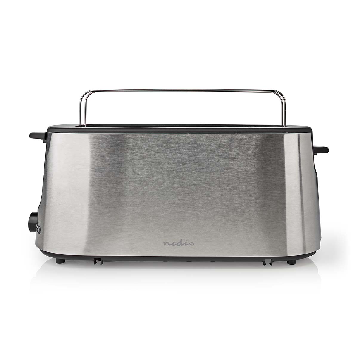 Toaster | Edelstahl Serie | 2 Brotscheiben | 1 Langer Schlitz | Bräunungsstufen: 6 | Auftaufunktion | Brötchenaufsatz | Aluminium