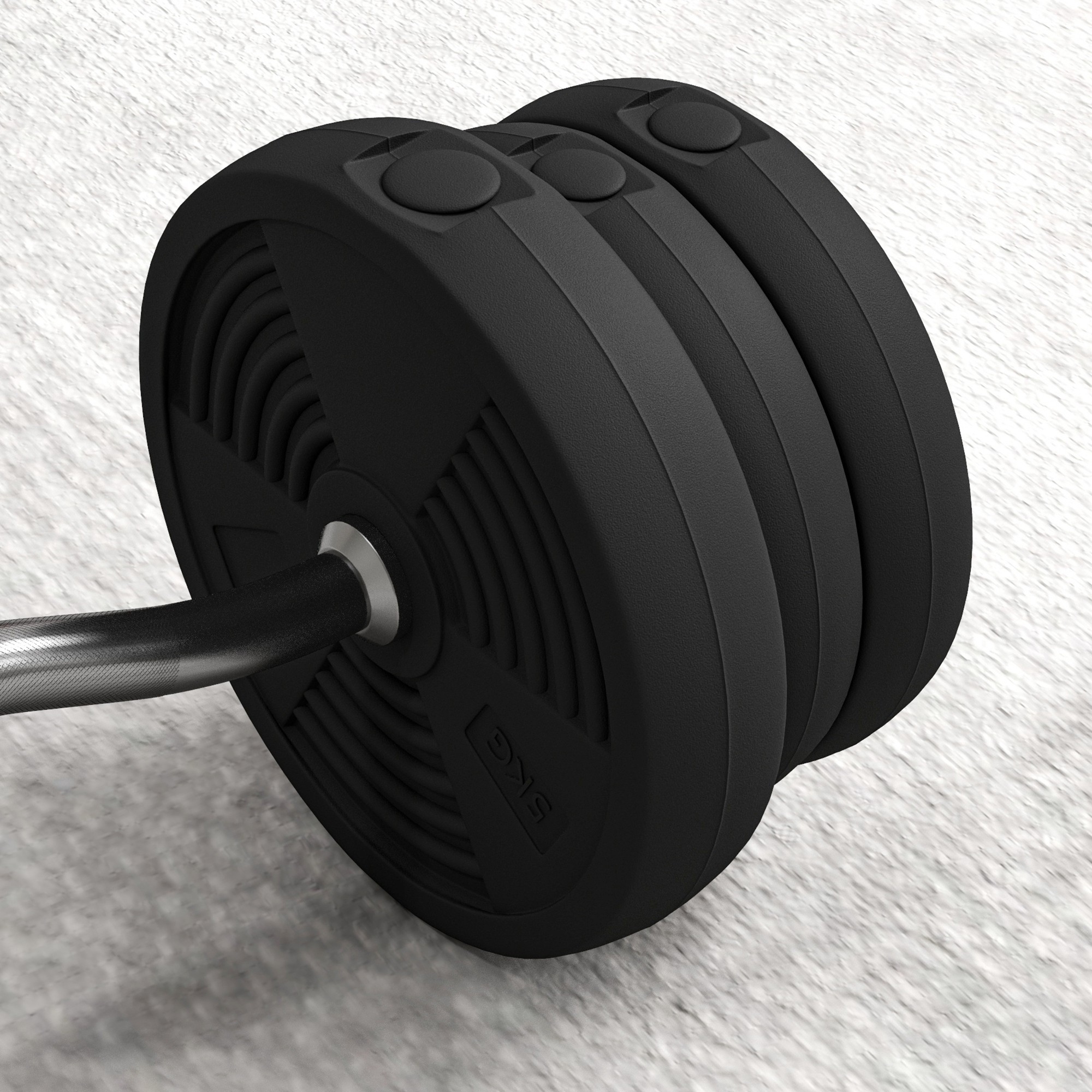 Langhantel Set 25kg Rutschfeste Curlstange mit 6 Gewichten, PVC-Beschichtung, Hantelstange aus Stahl