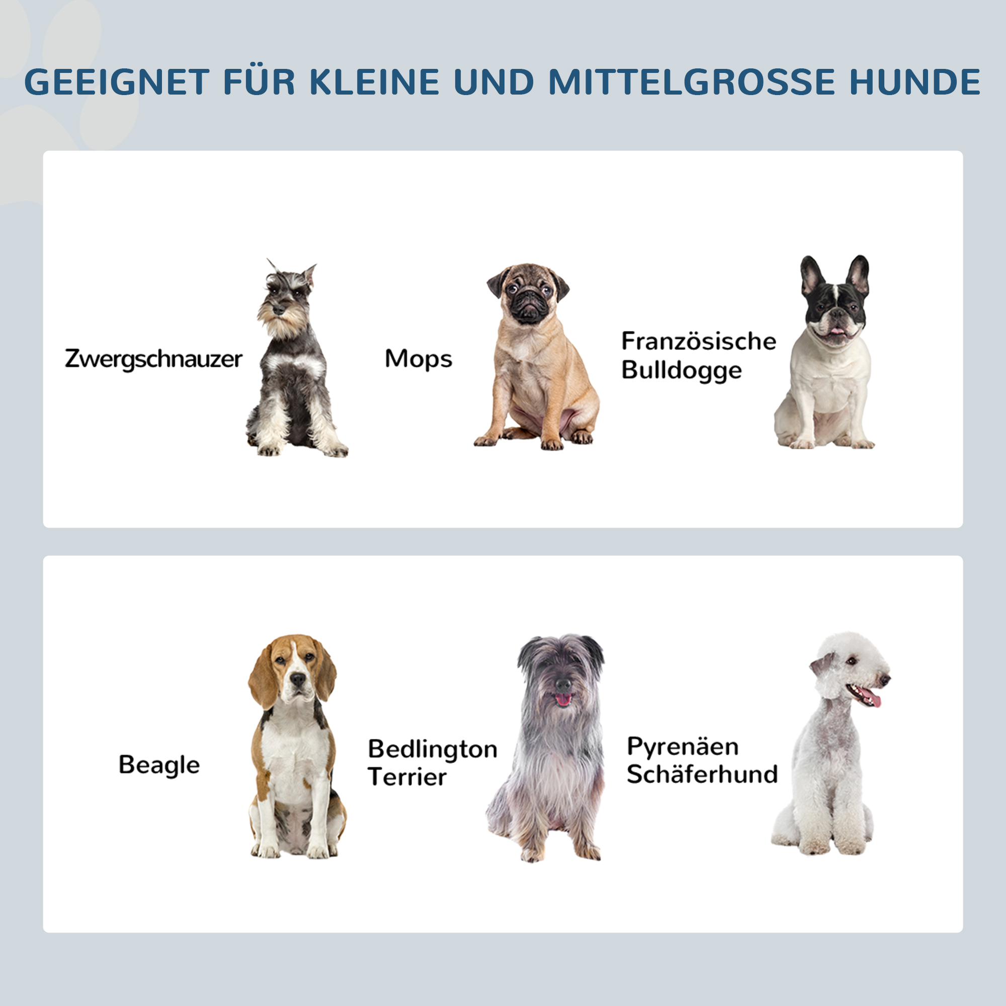 Hunde-Futterstation, 2 Edelstahlnäpfe, rutschfest, 58,4x30,5x25,4cm, Grau