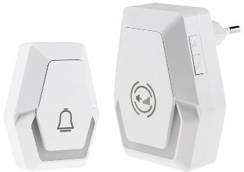 Funk-Klingel-Set "Pilota Porta", Klingeltaster + 230V-Empfänger Klingel