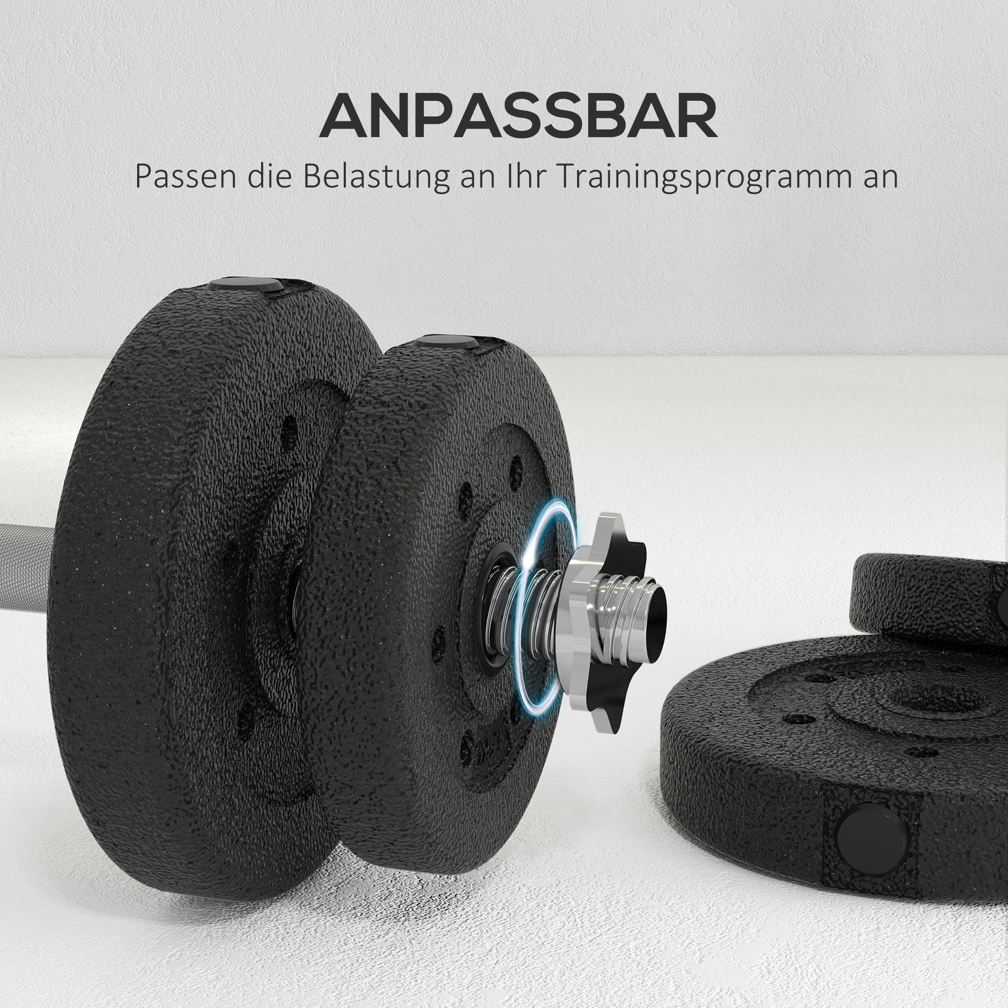 Kurzhantel Set 25KG Hantelset mit Hantelscheiben für Zuhause Büro Fitnessstudio Stahl Kunstleder Schwarz
