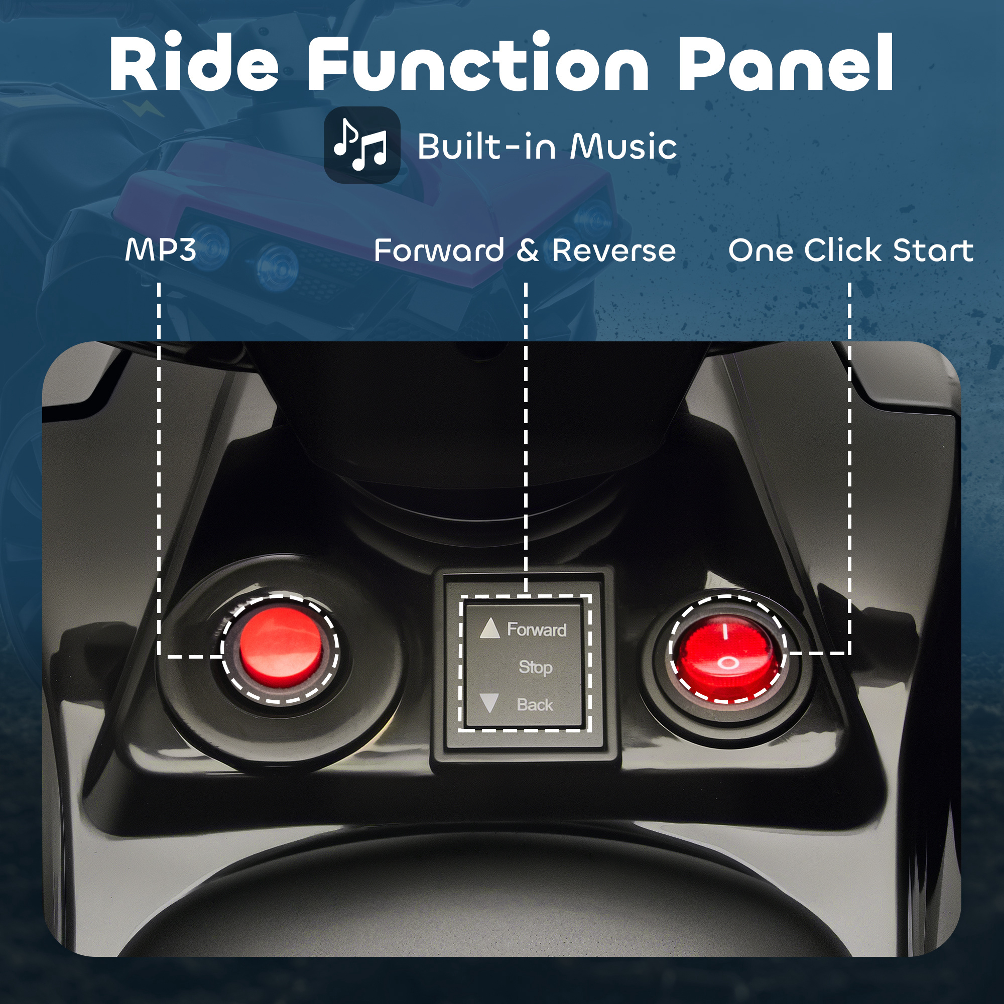 Kinder Quad Elektro 6V Kinderquad mit Vorwärts-, Rückwärtsfunktion, Musik, LED-Scheinwerfer Rosa