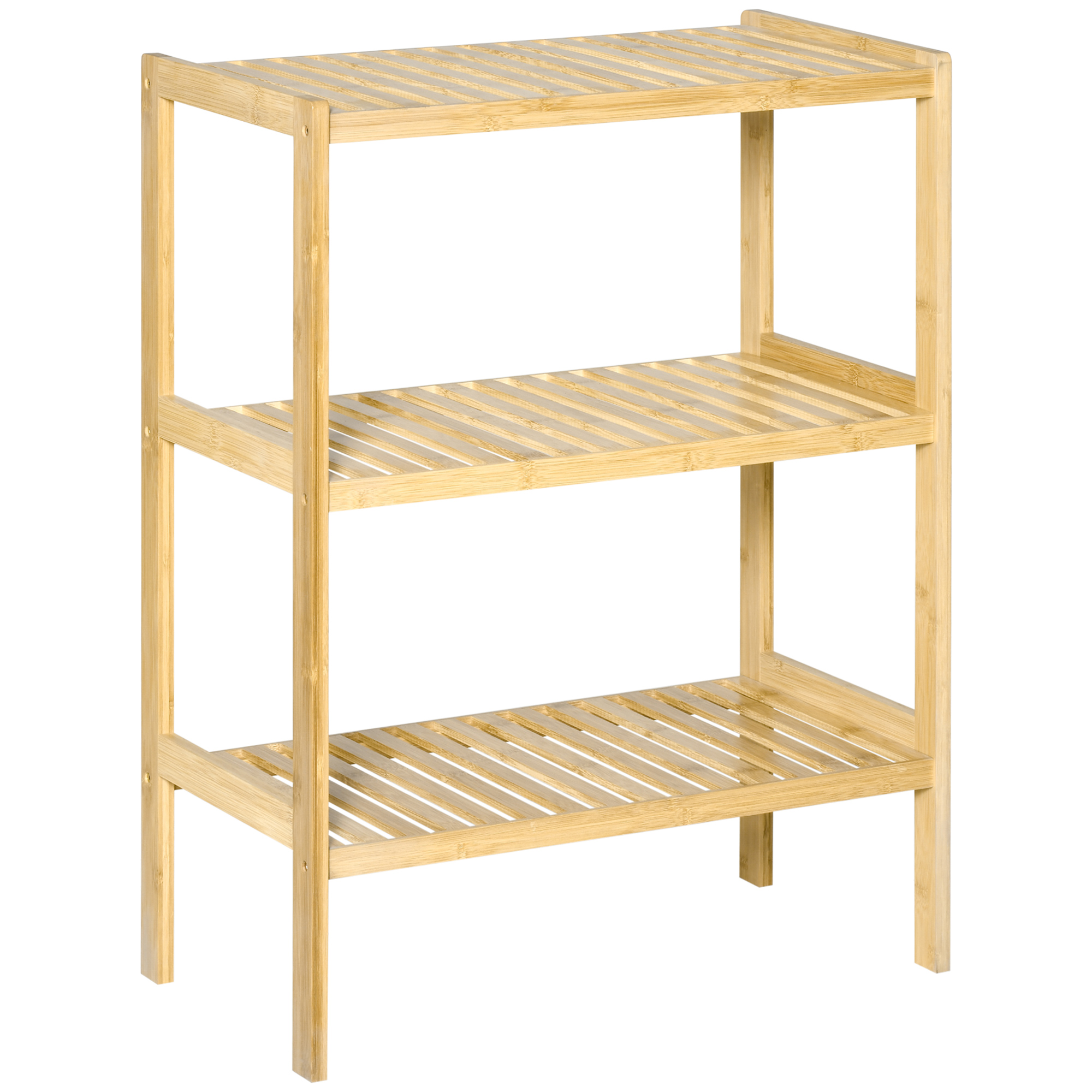 Regal Bambusregal 3 Regalböden, Bambus  62 cm x 33 cm x 80 cm, Natur